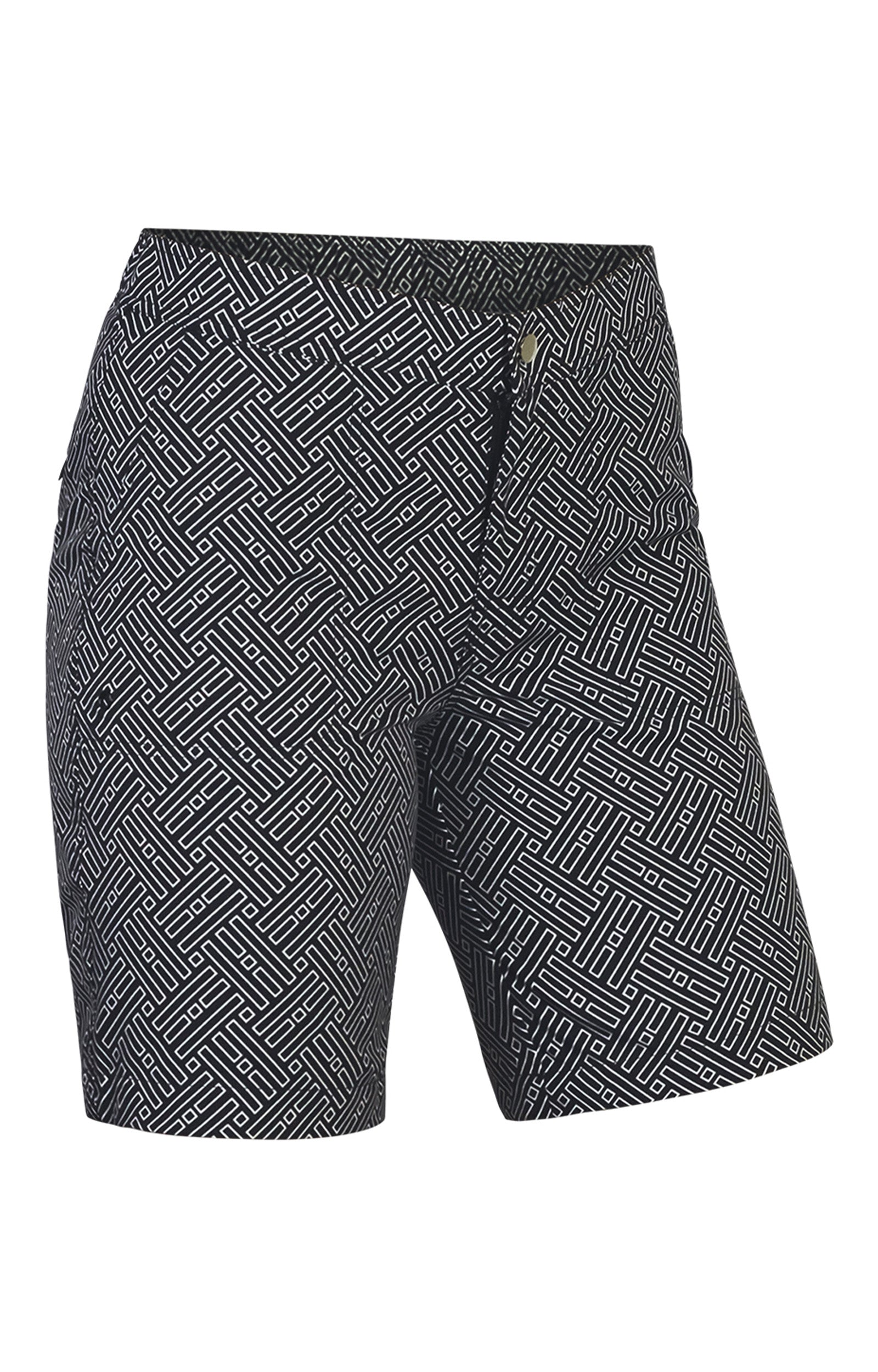 Women's Board Shorts in Black Maze|black-maze