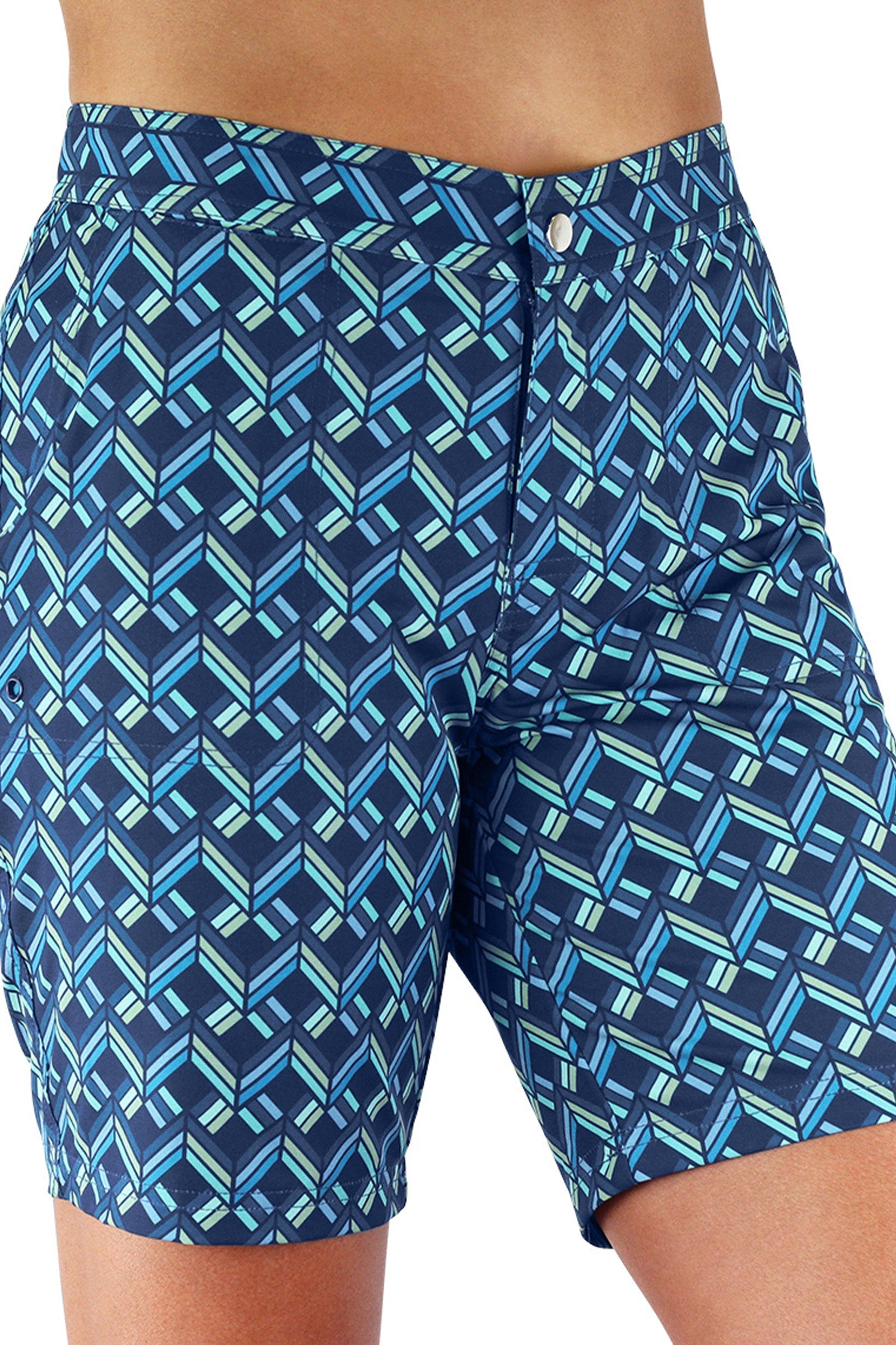 Women's Board Shorts in Chevron Weave|chevron-weave