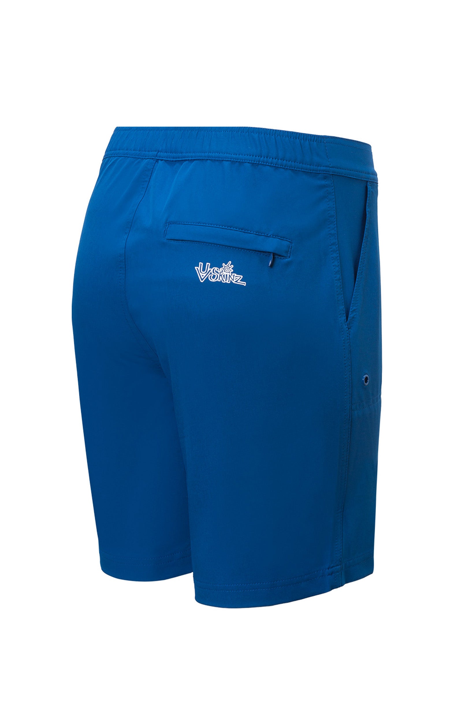 Back of the Women's Board Shorts in Navy Blue|navy-blue