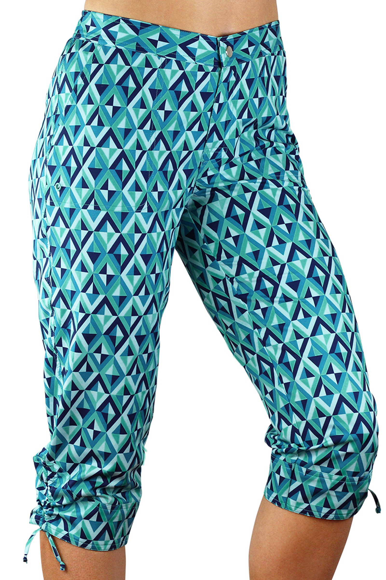 Women's Beach Capris in Turquoise Jewels|turquoise-jewels