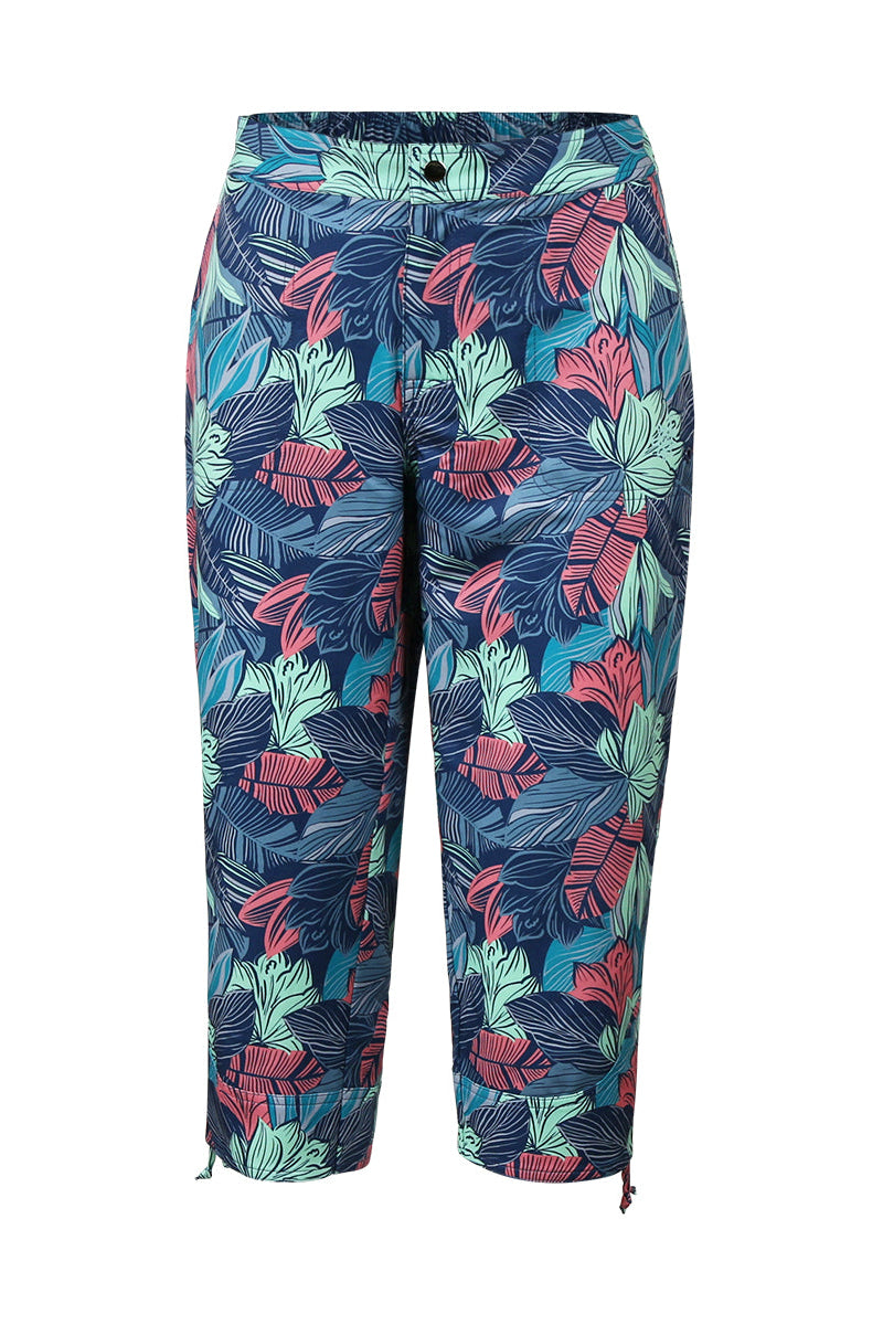 Women's Beach Capris in Wild Rose Tropics|wild-rose-tropics