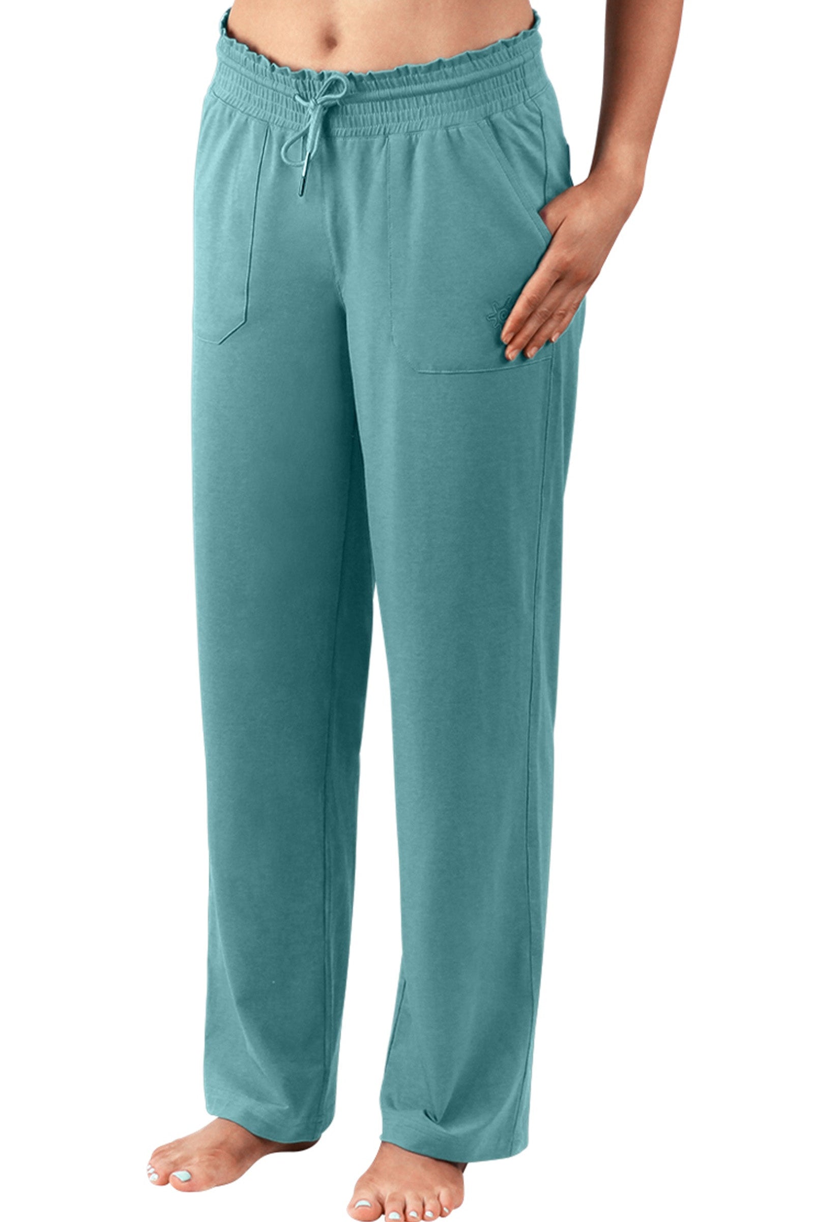 women's wide leg pants in river|river
