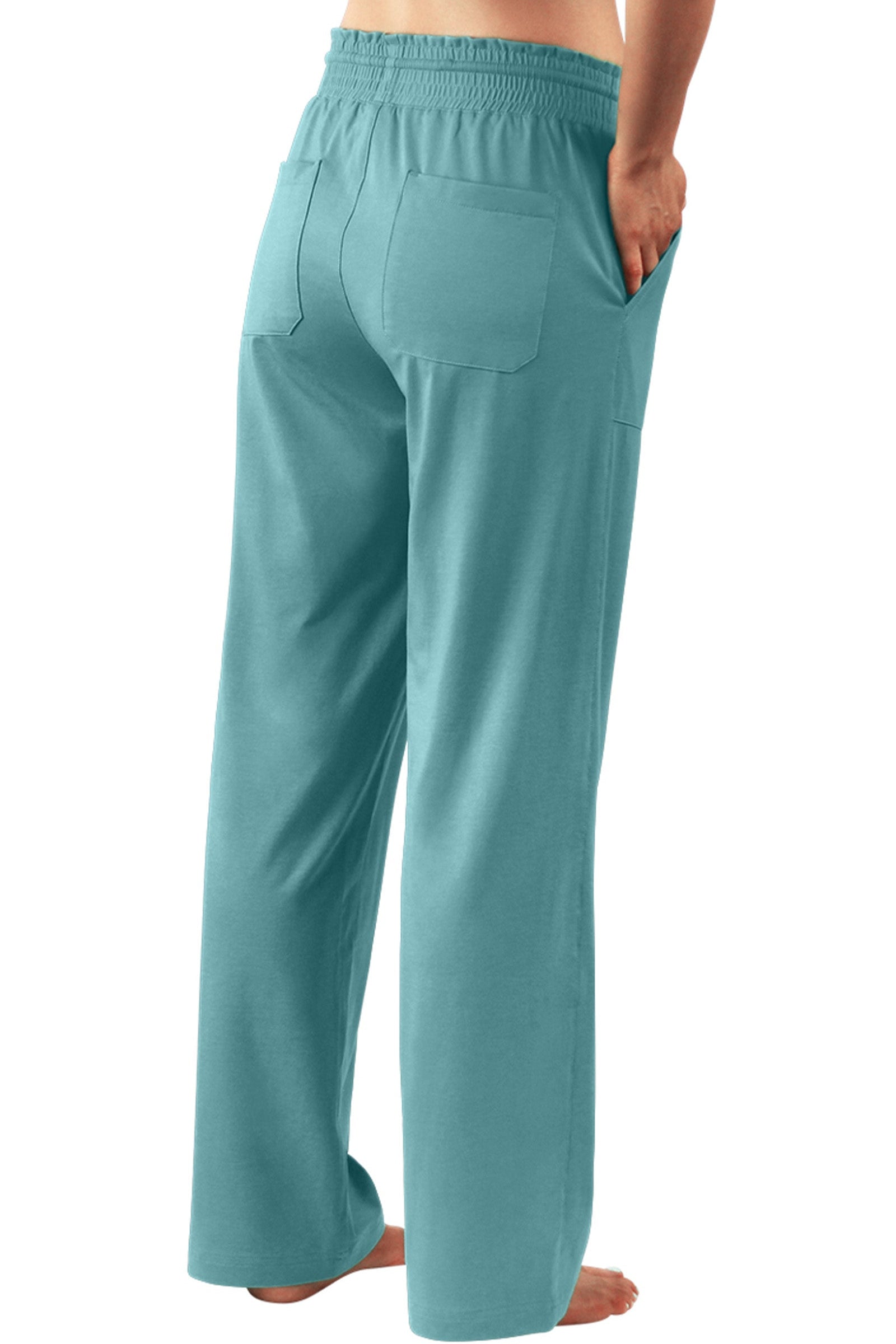 women's wide leg pants in river|river