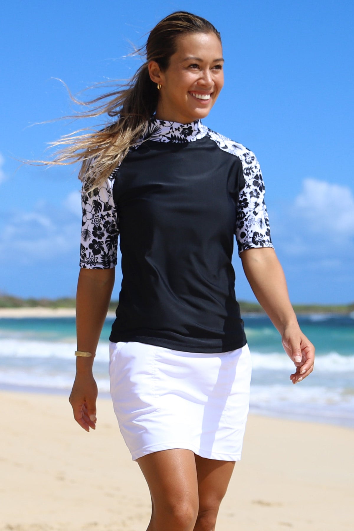 Women's Aloha Short Sleeve Sun & Swim Shirt