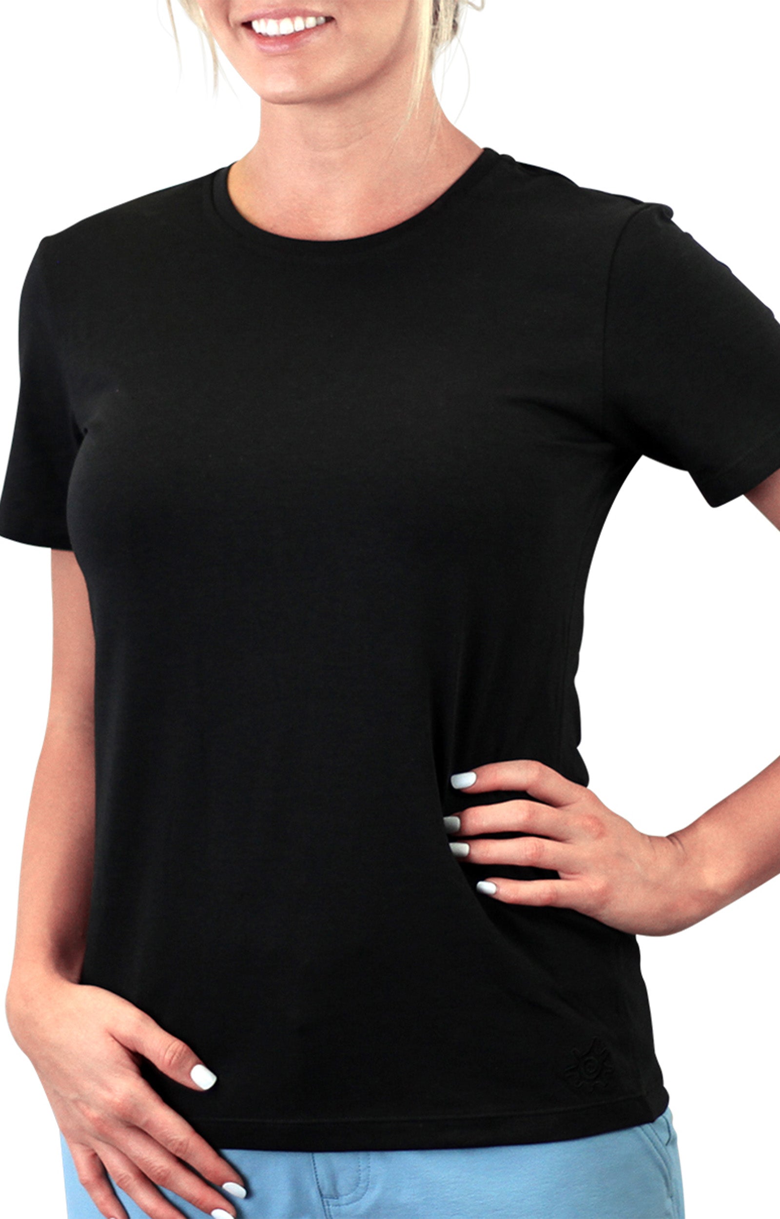 women's UPF 50+ shirt in black|black