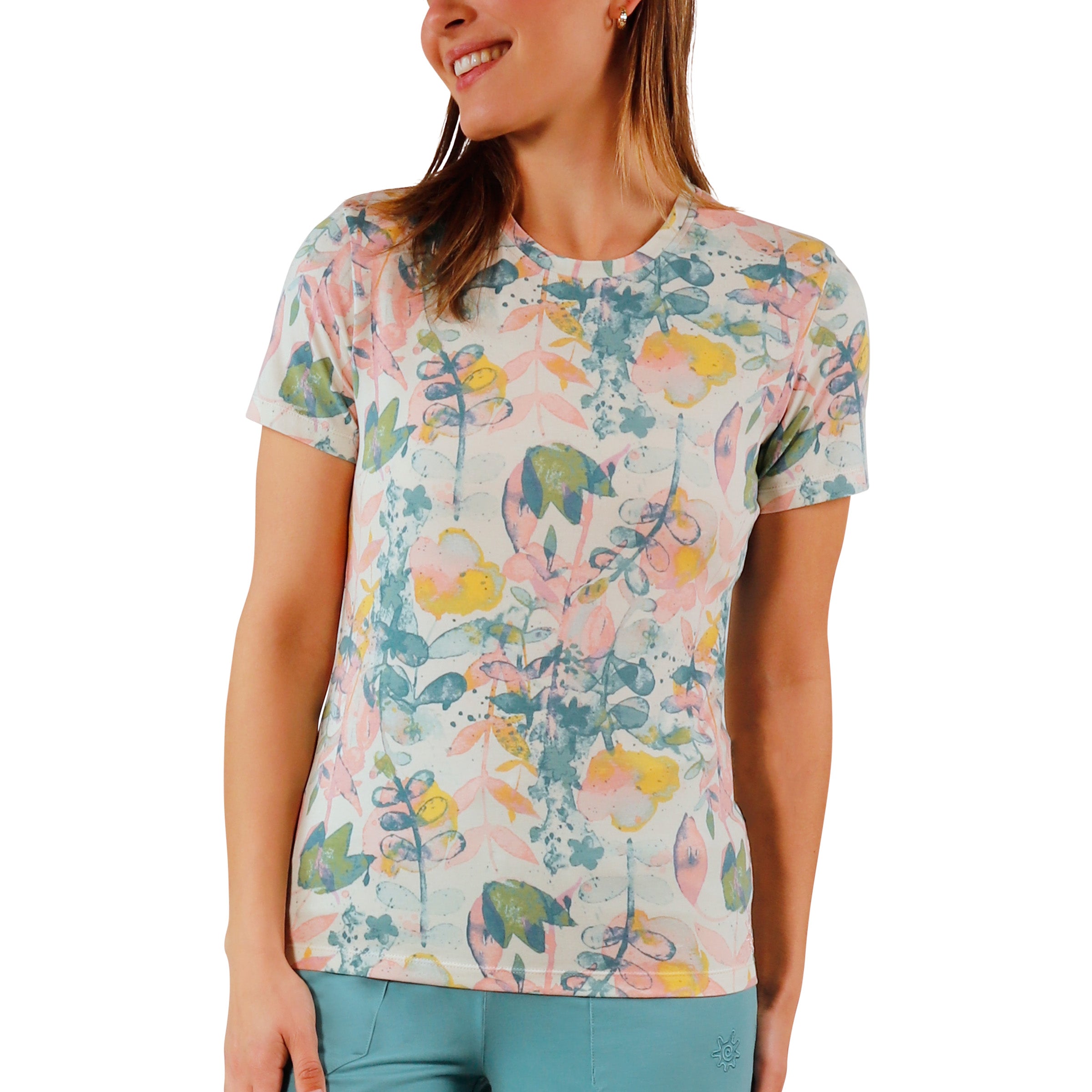 womens everyday tee in pressed flora|pressed-flora