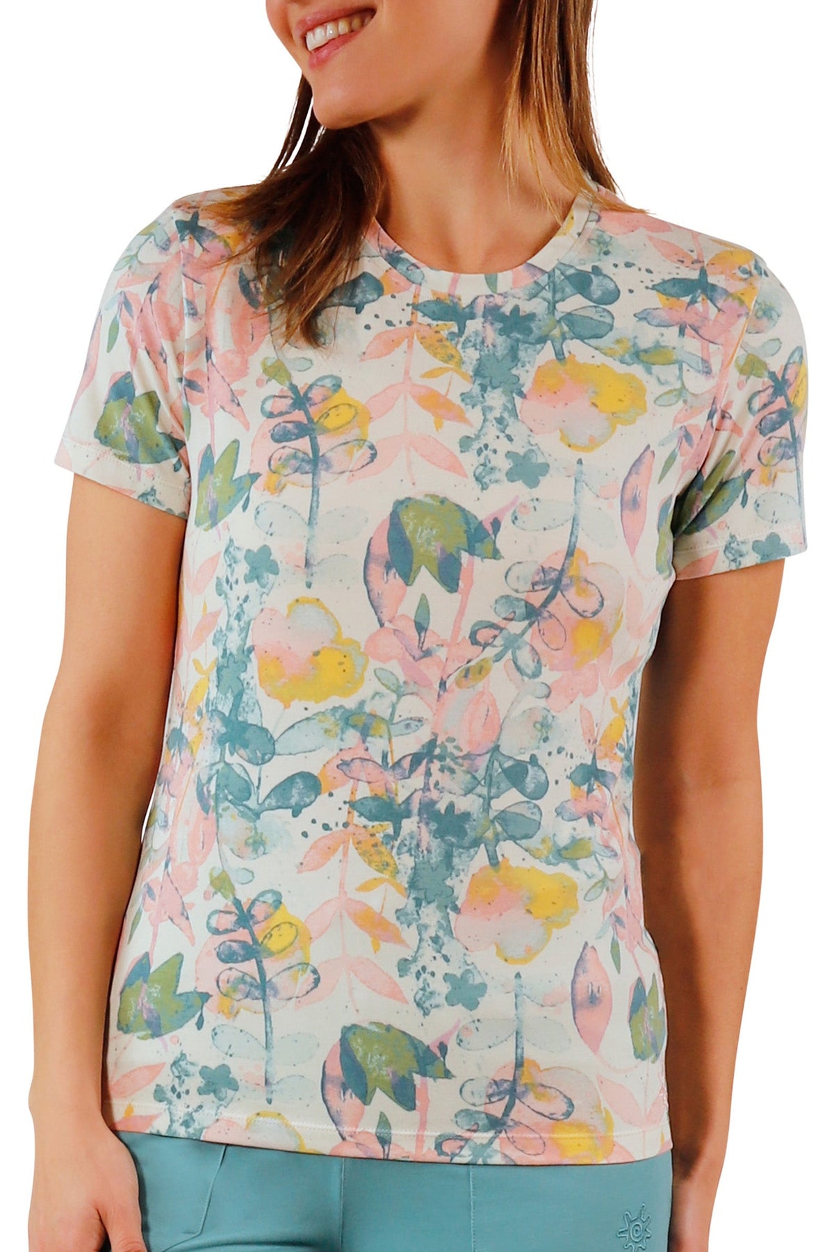 womens everyday tee in pressed flora|pressed-flora