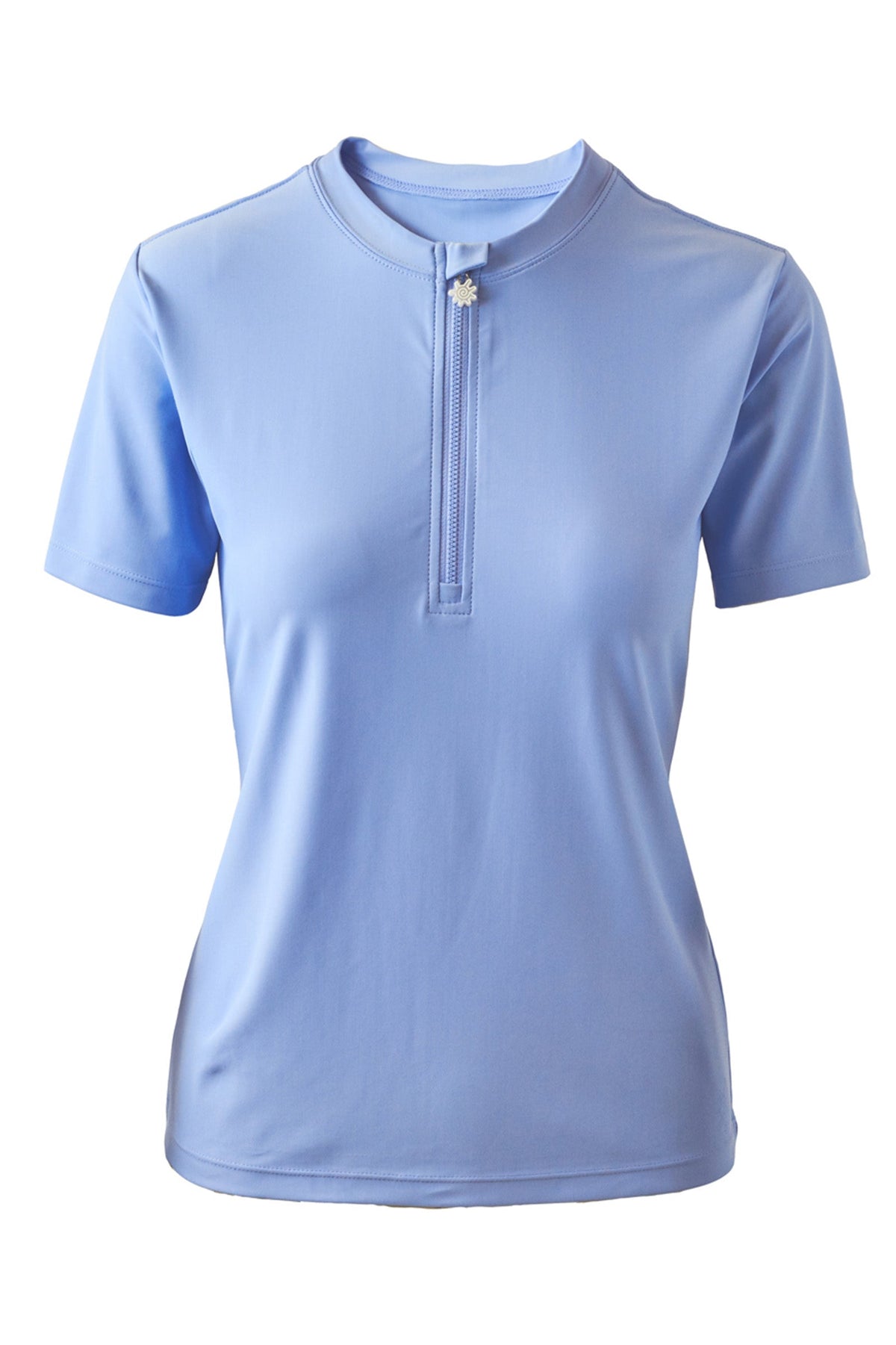 women's quarter zip crew swim shirt in blue mist|blue-mist