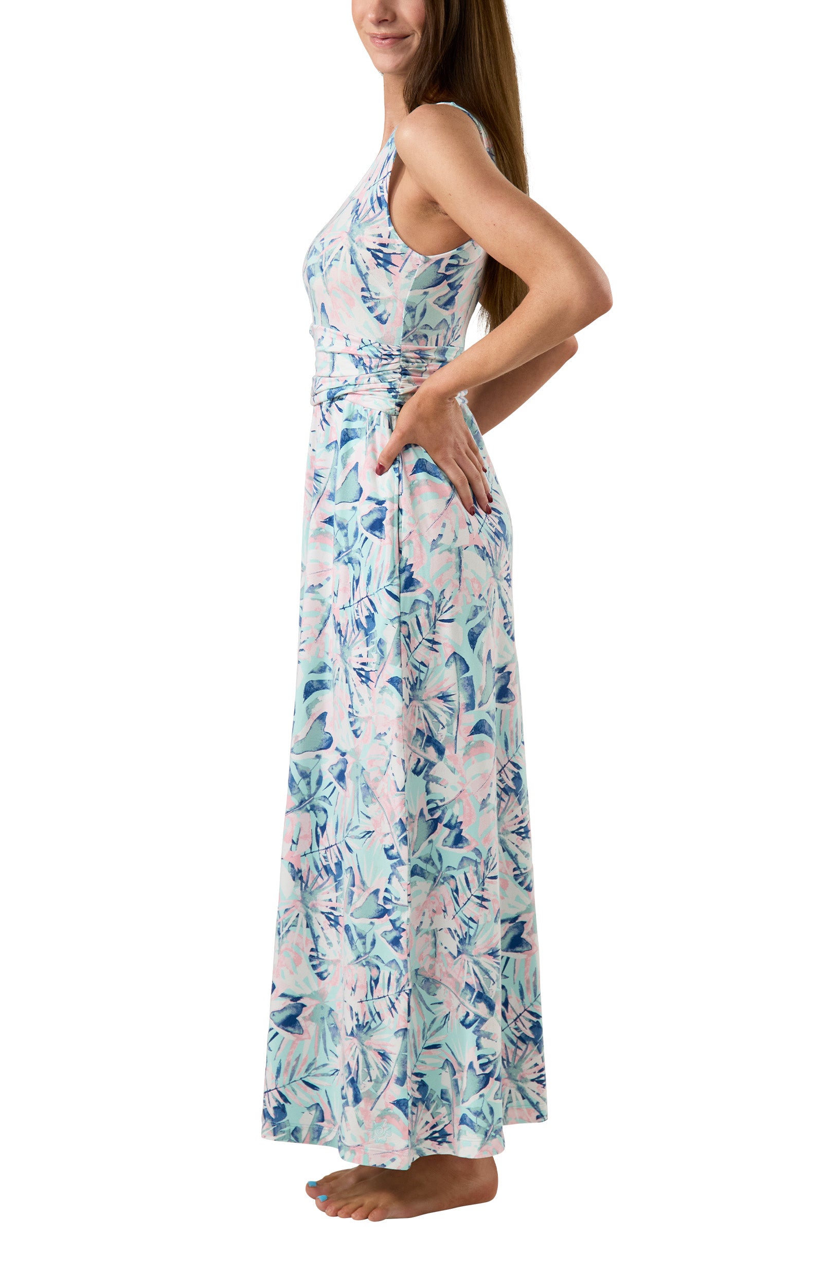 Women's V-Neck Maxi Dress with Pockets