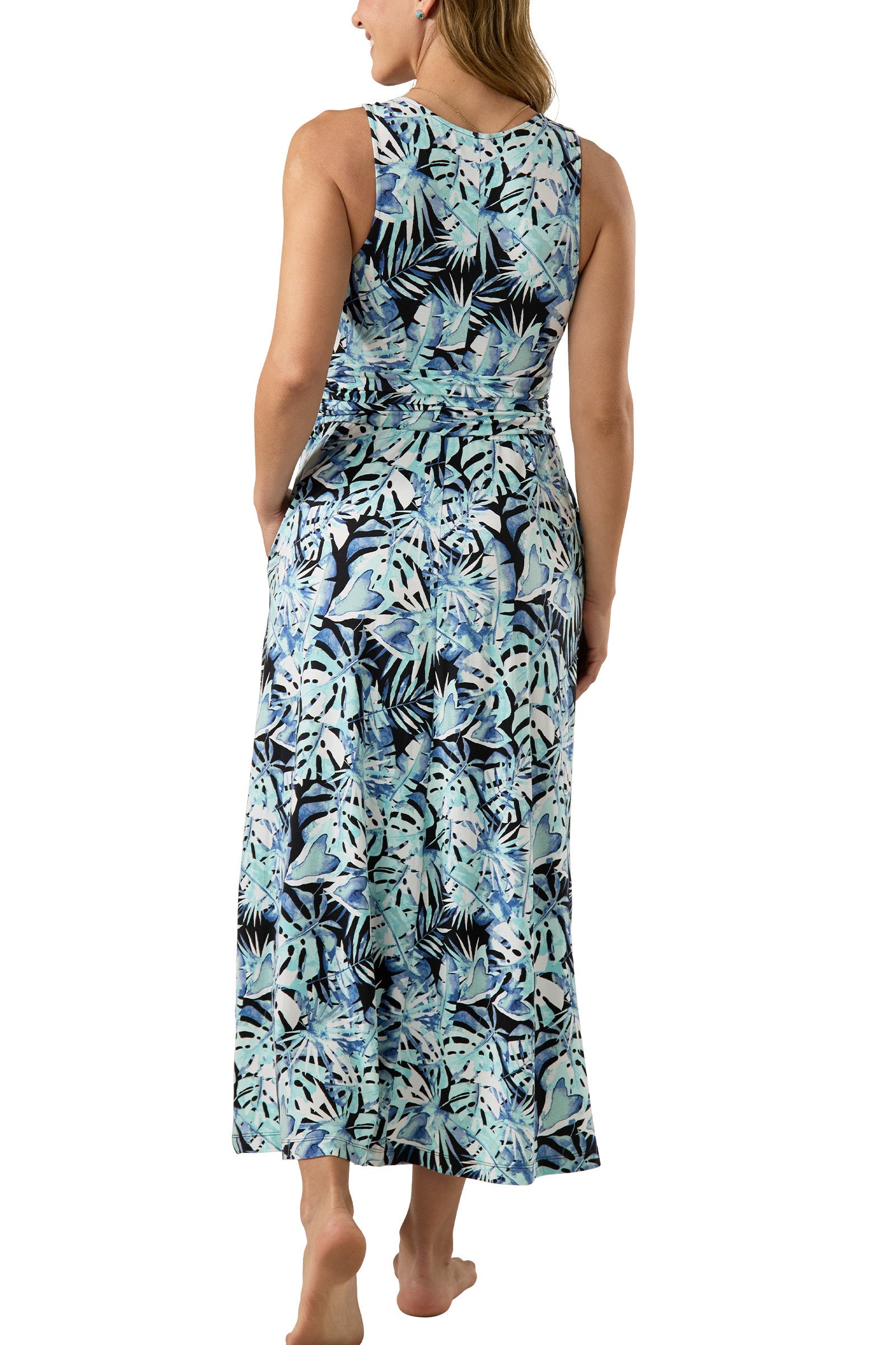 Women's V-Neck Maxi Dress with Pockets