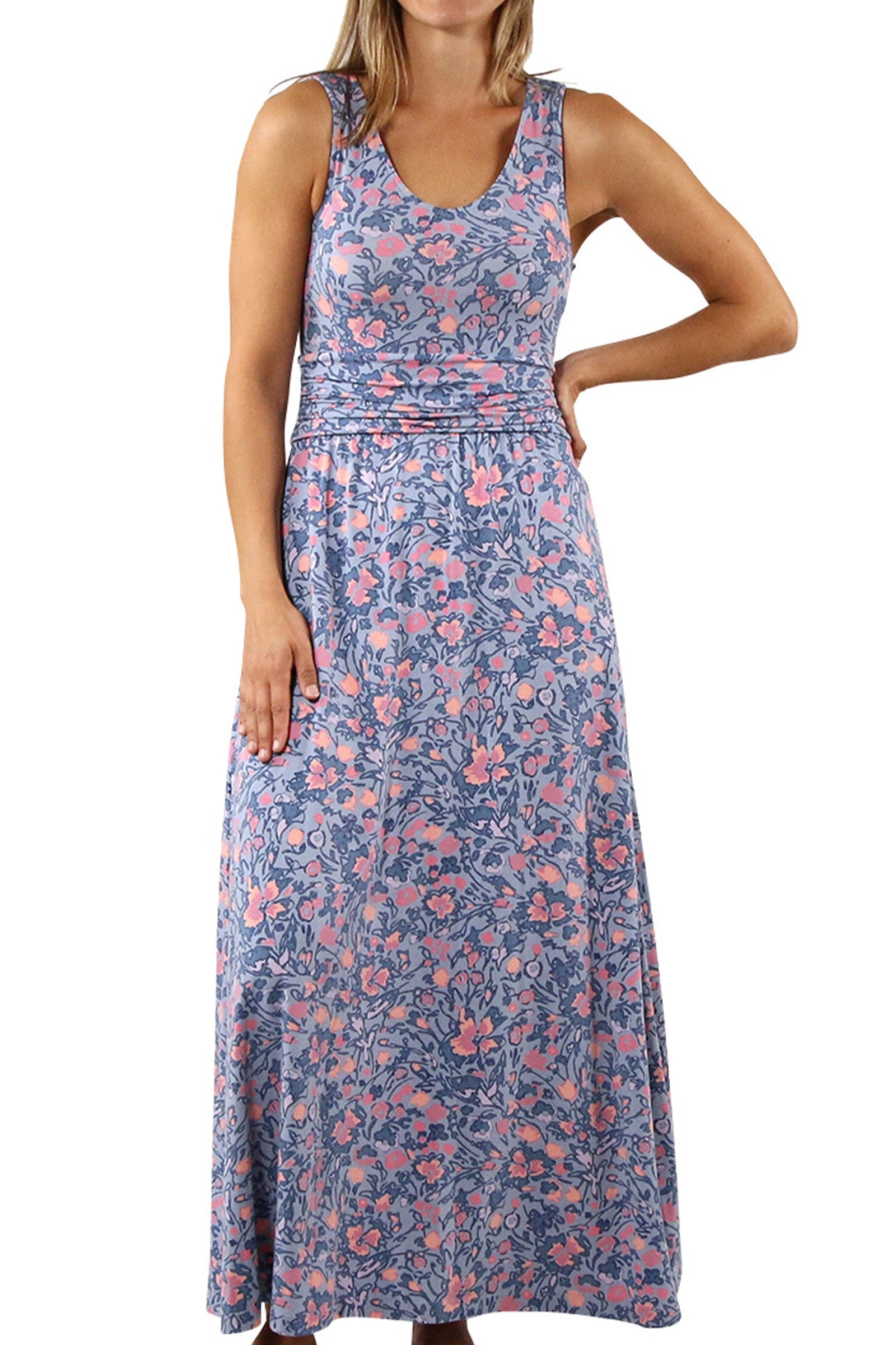 women's v-neck maxi dress in moon dust wildflower|moon-dust-wildflower