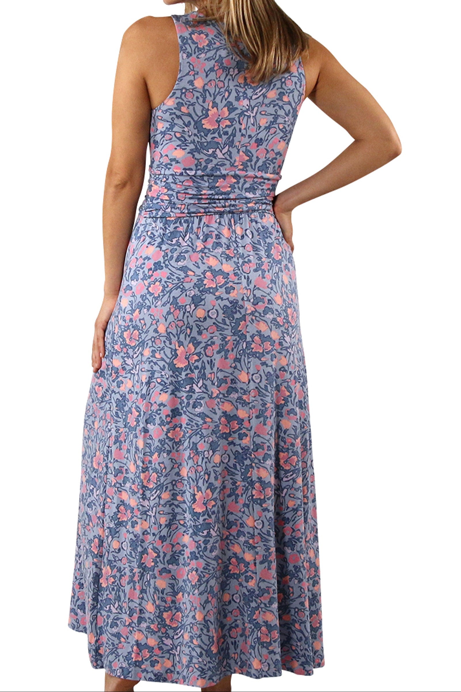 women's v-neck maxi dress in moon dust wildflower|moon-dust-wildflower