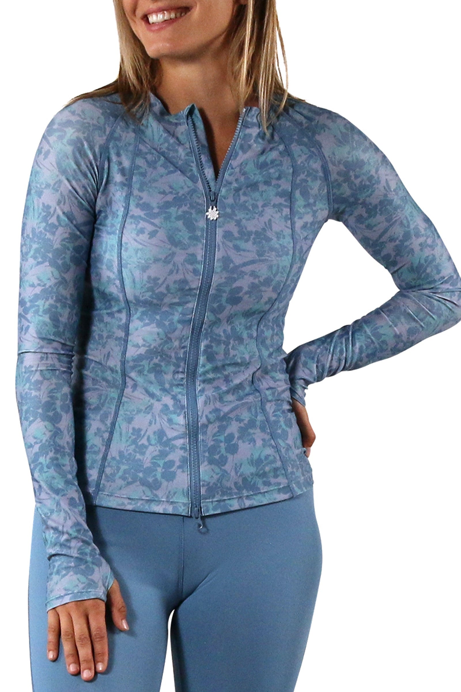 women's long sleeve rash guard in baltic petals|baltic-petals