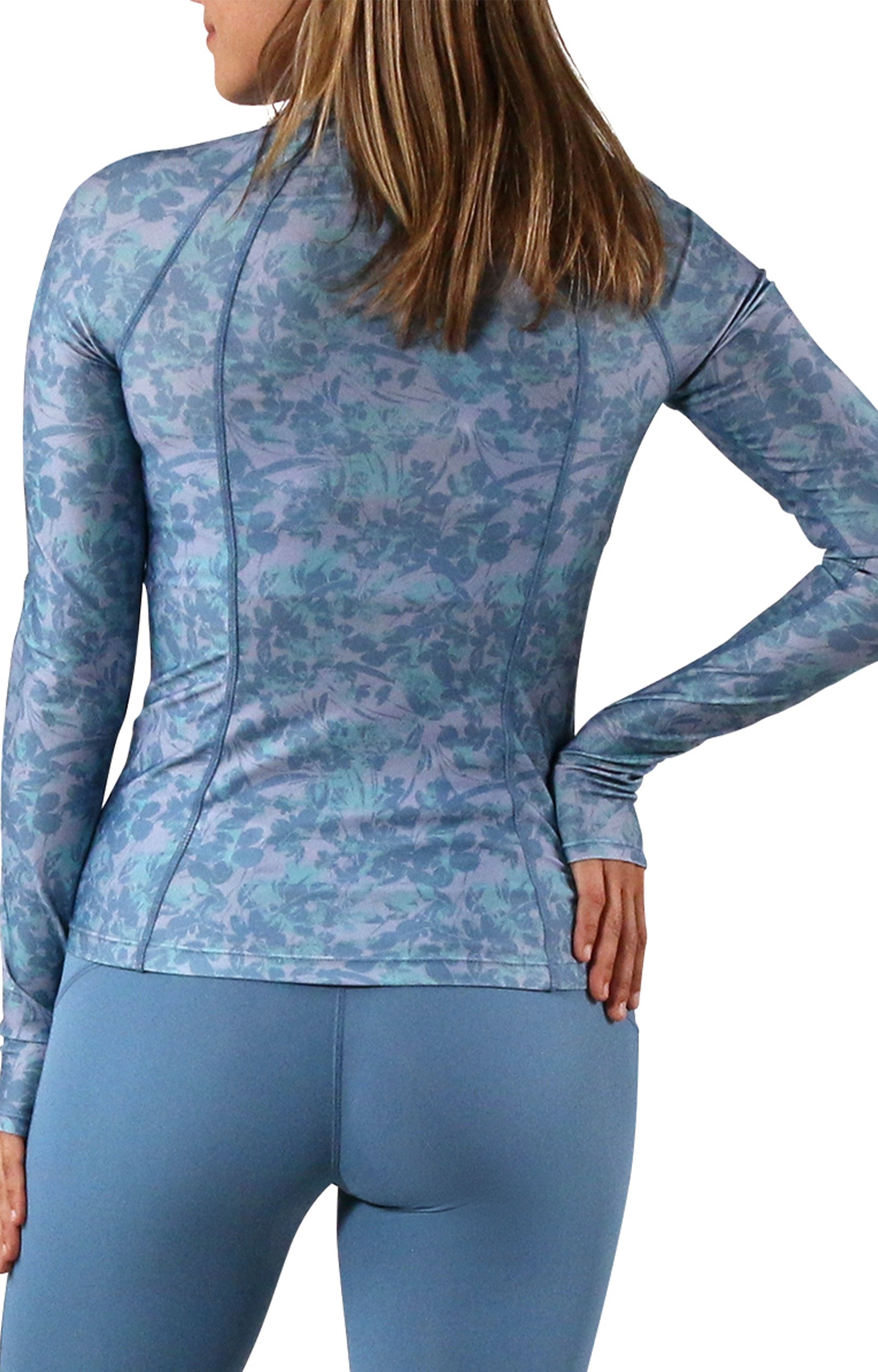 women's long sleeve rash guard in baltic petals|baltic-petals