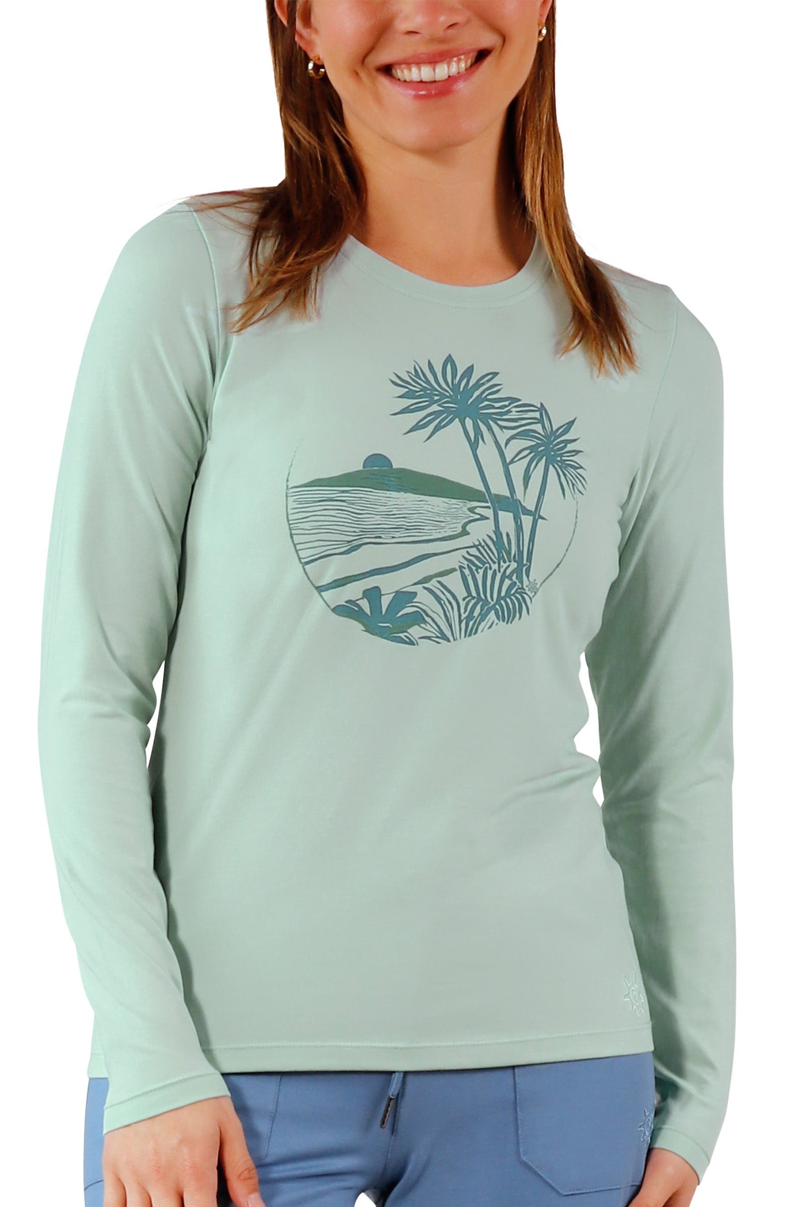 womens long sleeve everyday tee in dewdrop|dewdrop