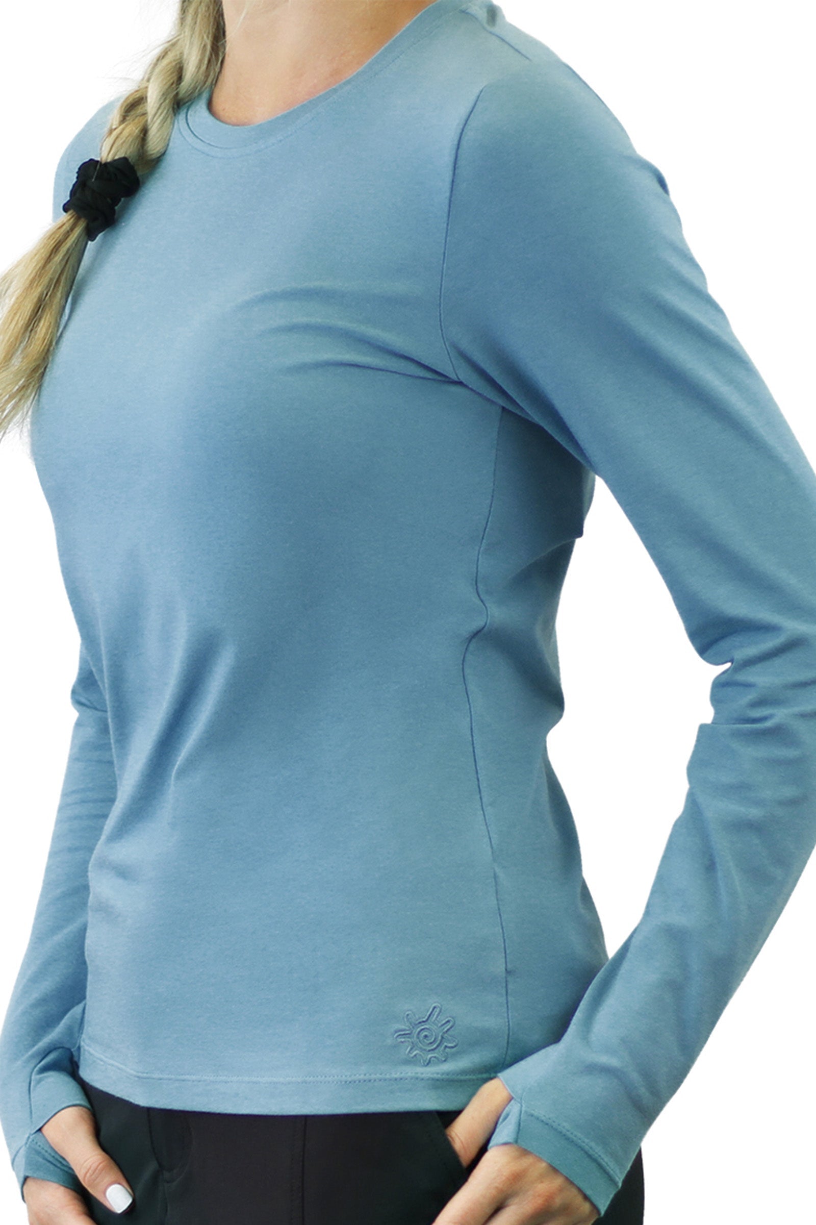 Women's Long Sleeve Everyday Tee in lagoon|lagoon
