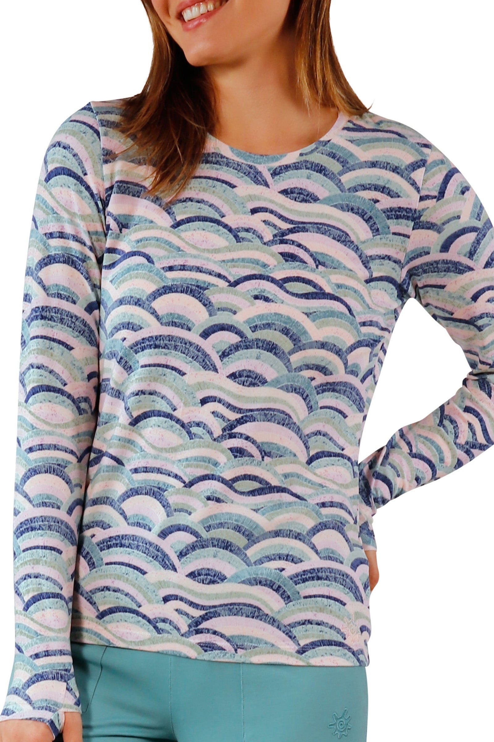 womens long sleeve everyday tee in mosaic knolls|mosaic-knolls