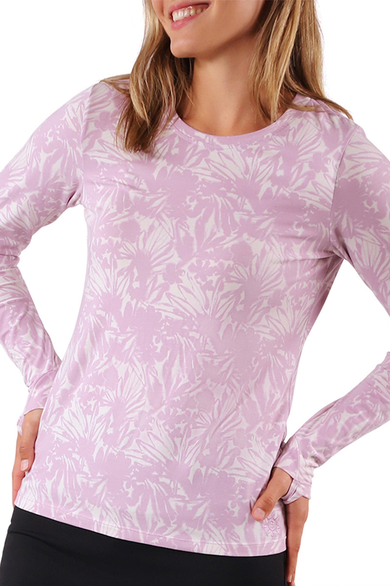 women long sleeve everyday tee|painted-petals