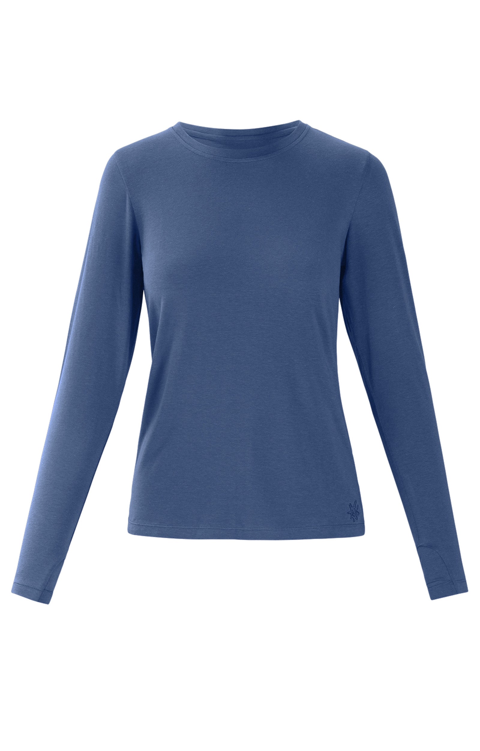 Women's Long Sleeve Everyday Tee in Washed Navy|washed-navy