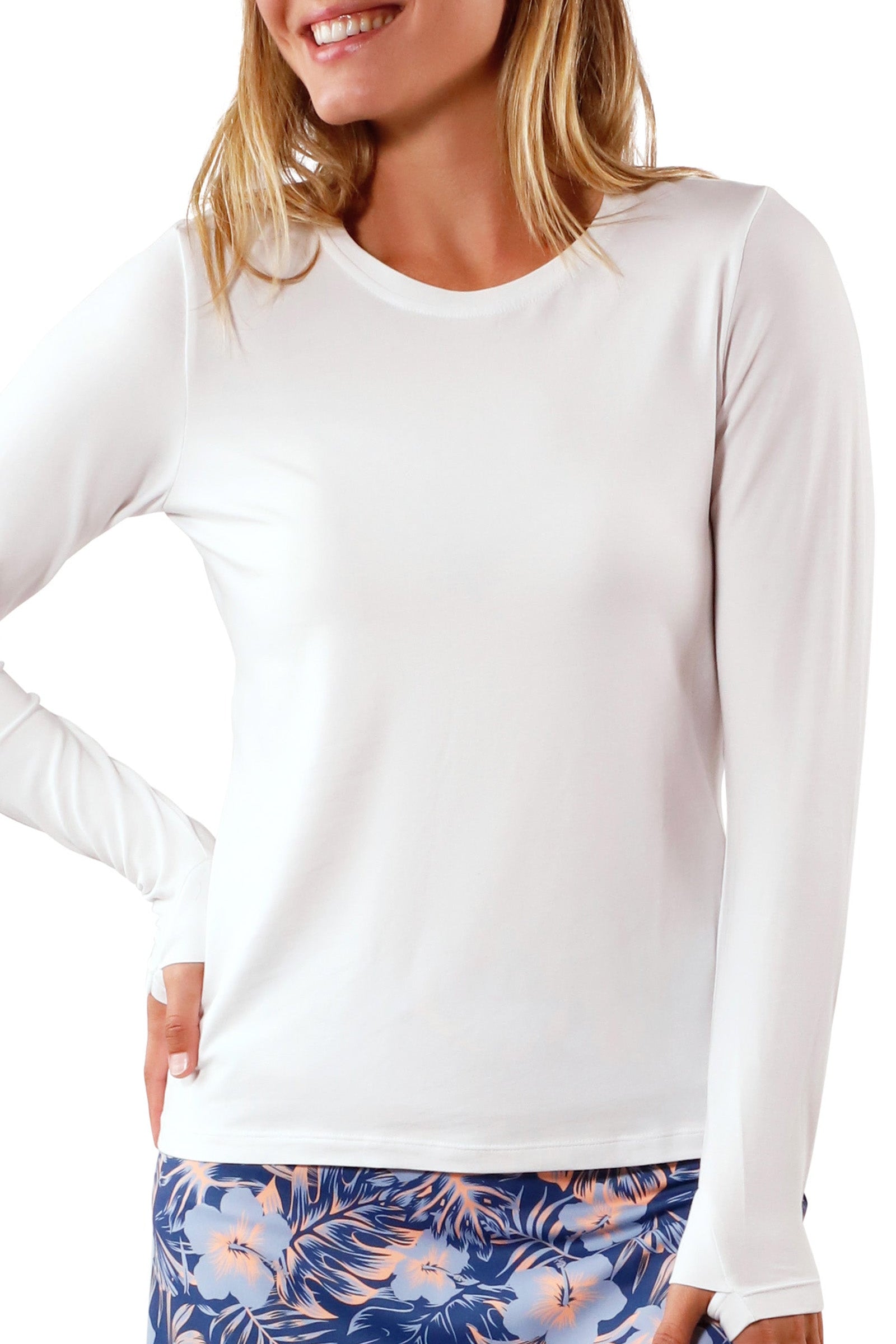 Women's Long Sleeve Everyday Tee in White|white