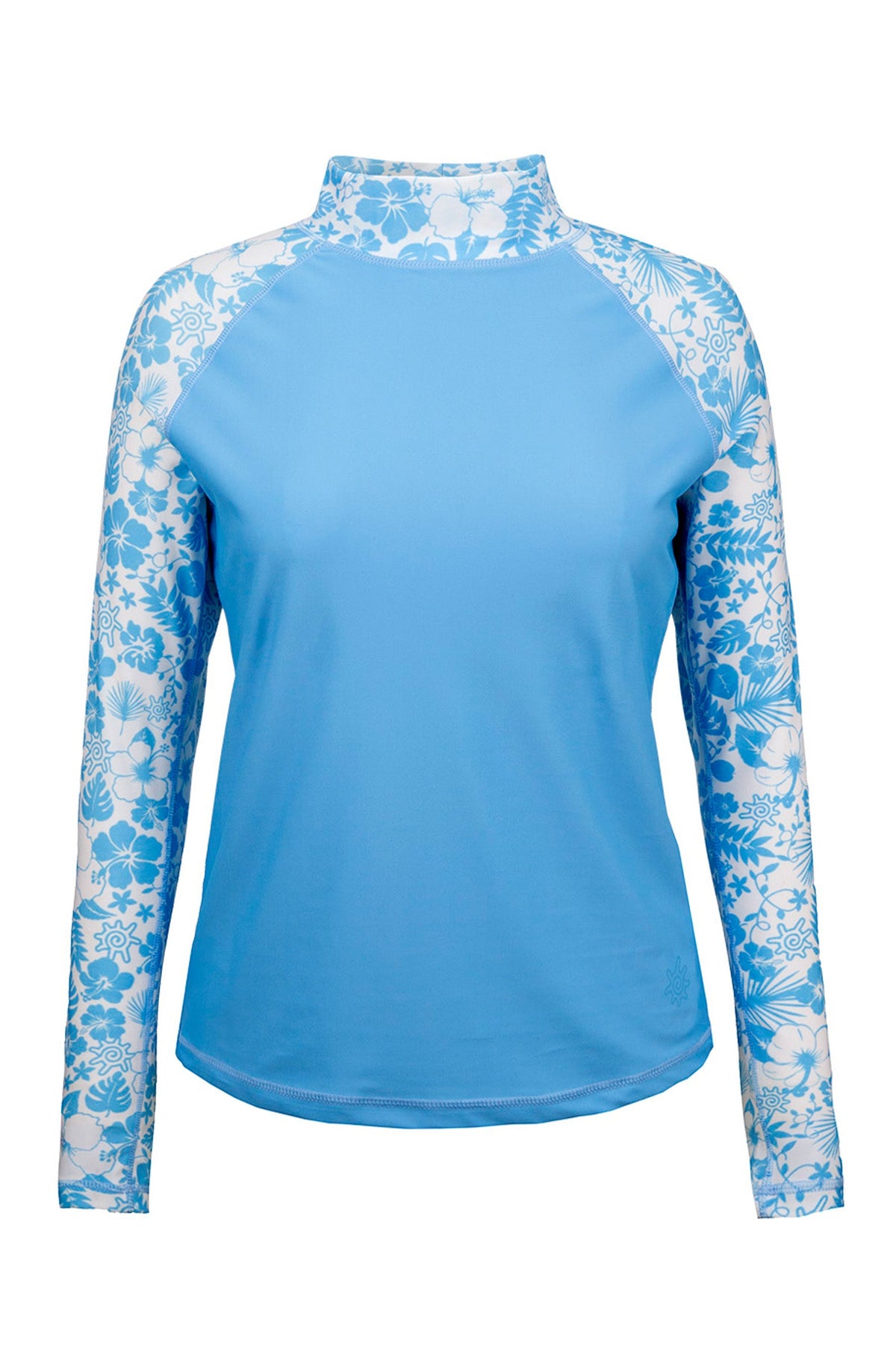 Women's Aloha Long Sleeve Sun & Swim Shirt in Sky Blue Aloha|sky-blue-aloha