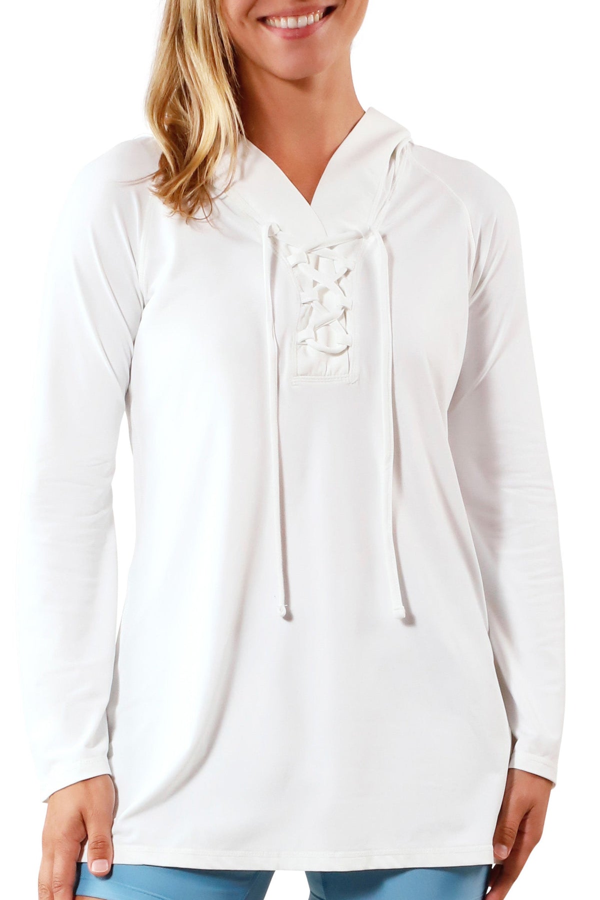 Women's Hooded Beach Cover Up in White|white