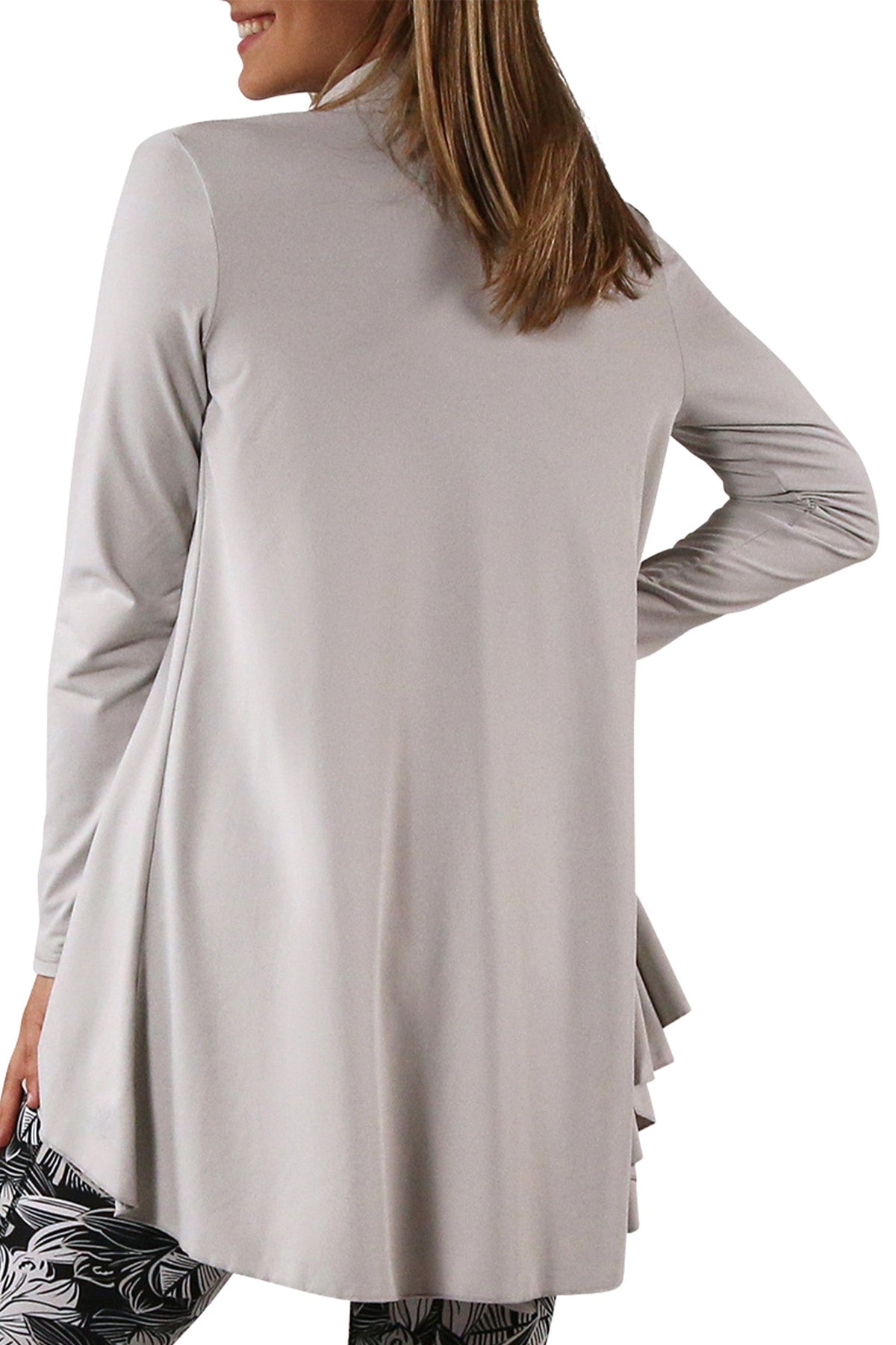 women's hooded beach cover up in cool grey|cool-grey