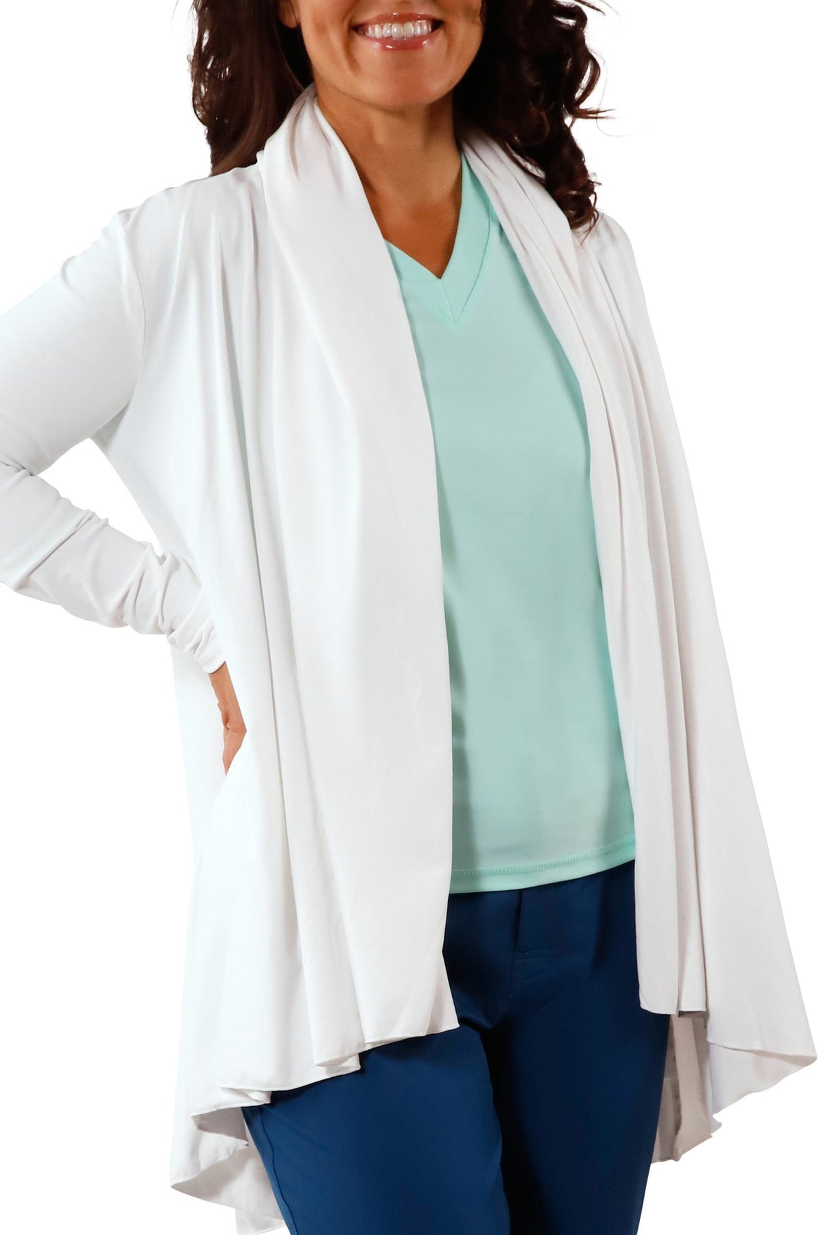 women's hooded beach cover up in white|white