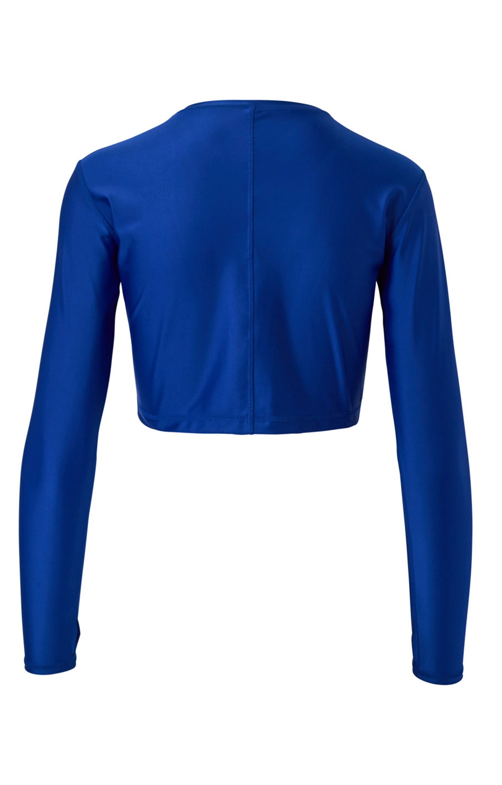 Back of the Women's Active Swim Shrug in Navy Blue|navy-blue