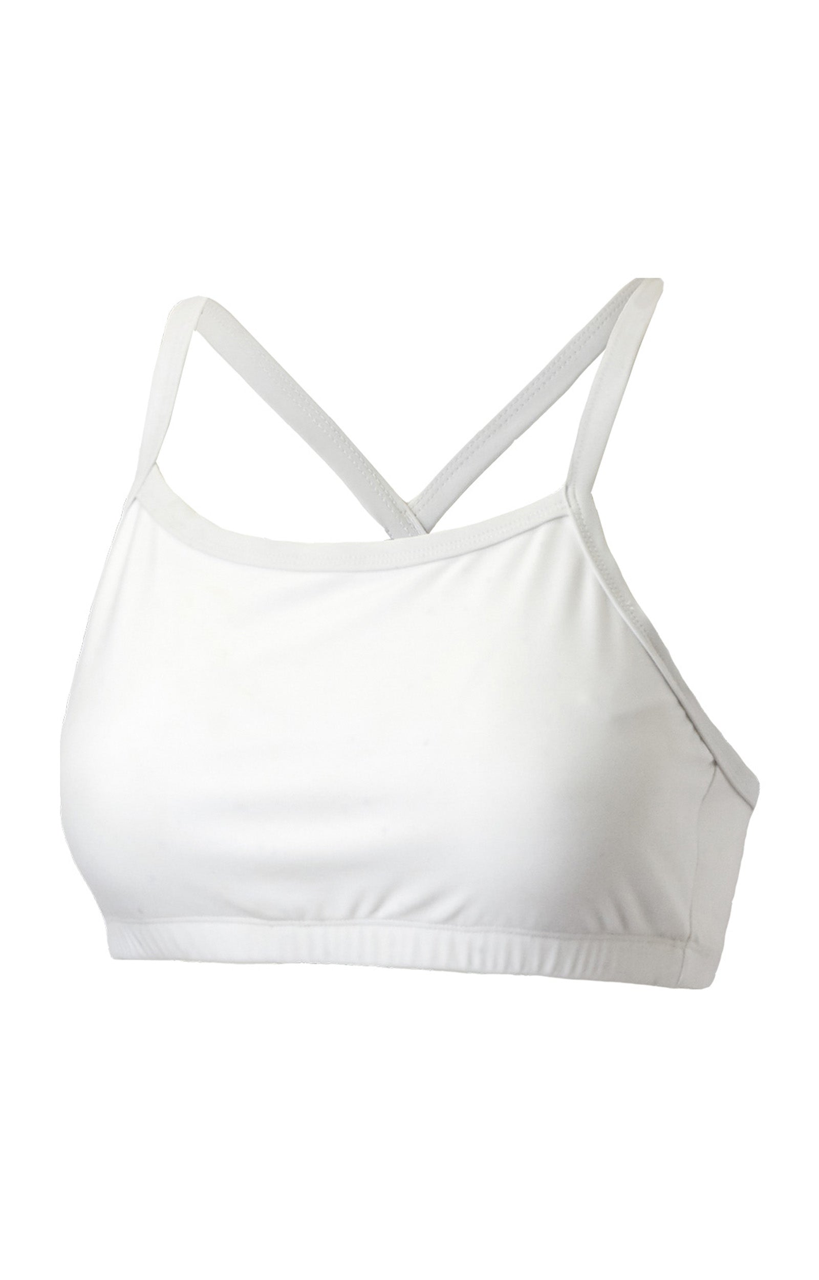 women's swim bra in white|white