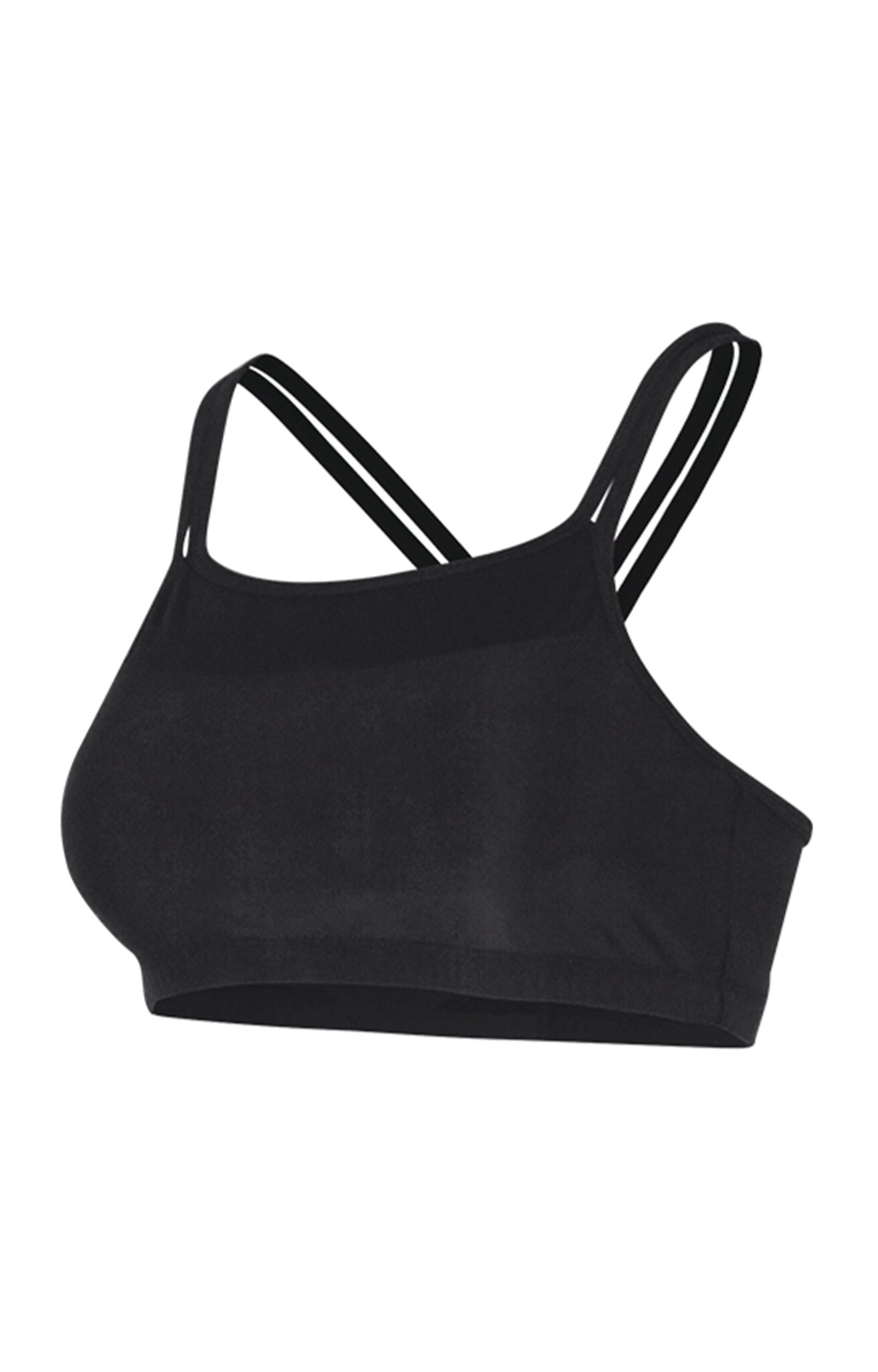 women's crisscross swim bra in black|black