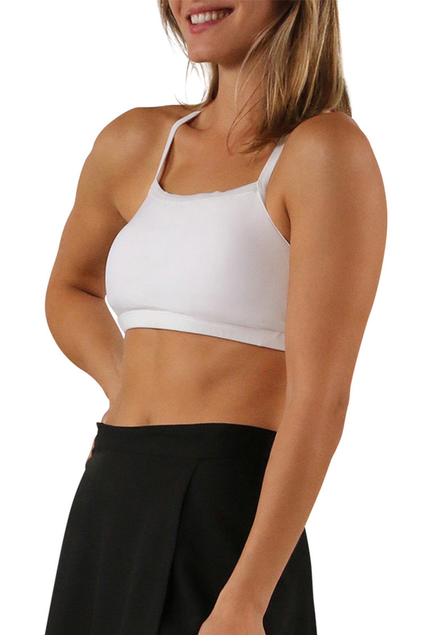 Women's Padded Swim Bra in White|white