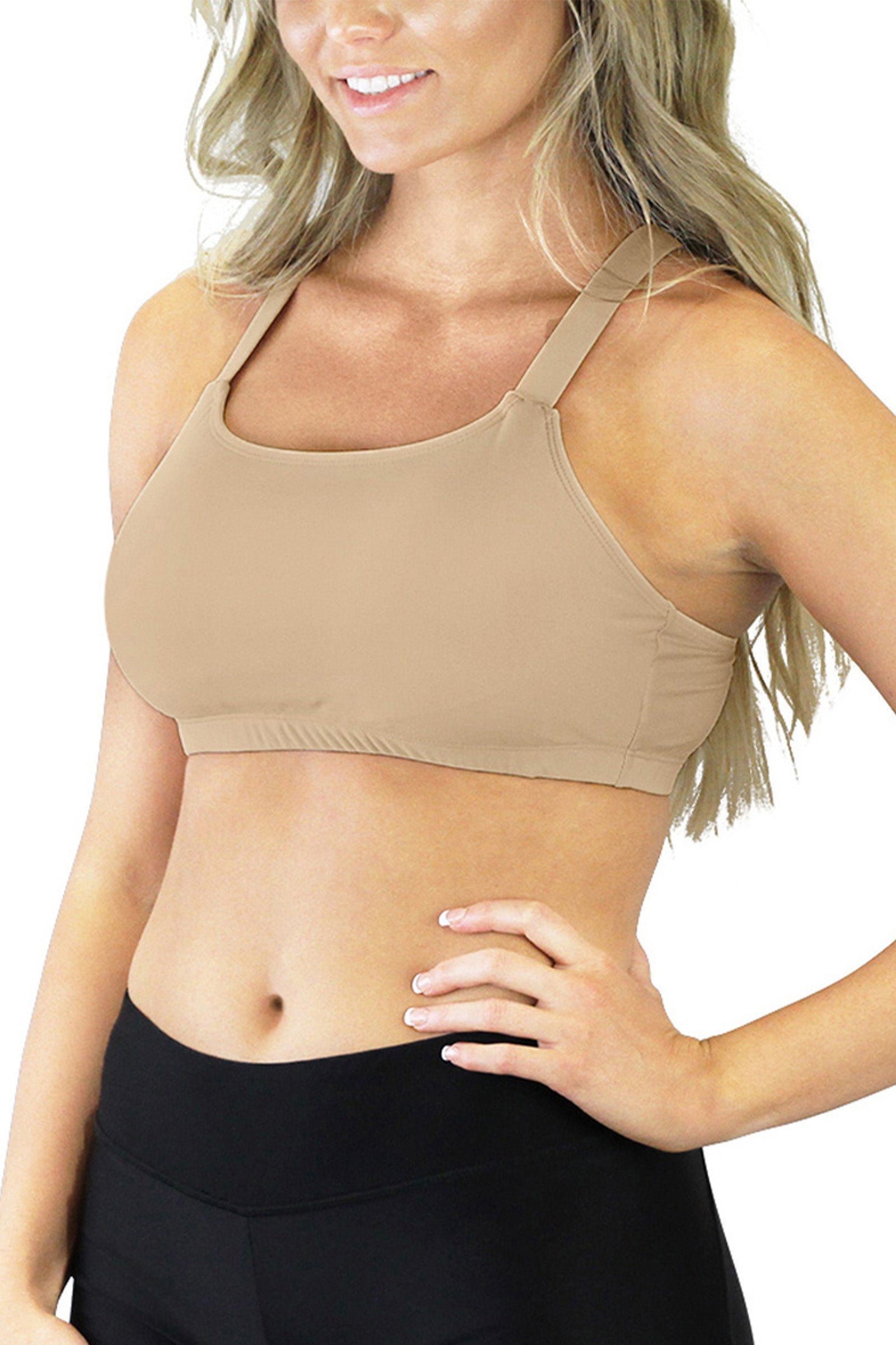 women's adjustable swim bra in beige|beige