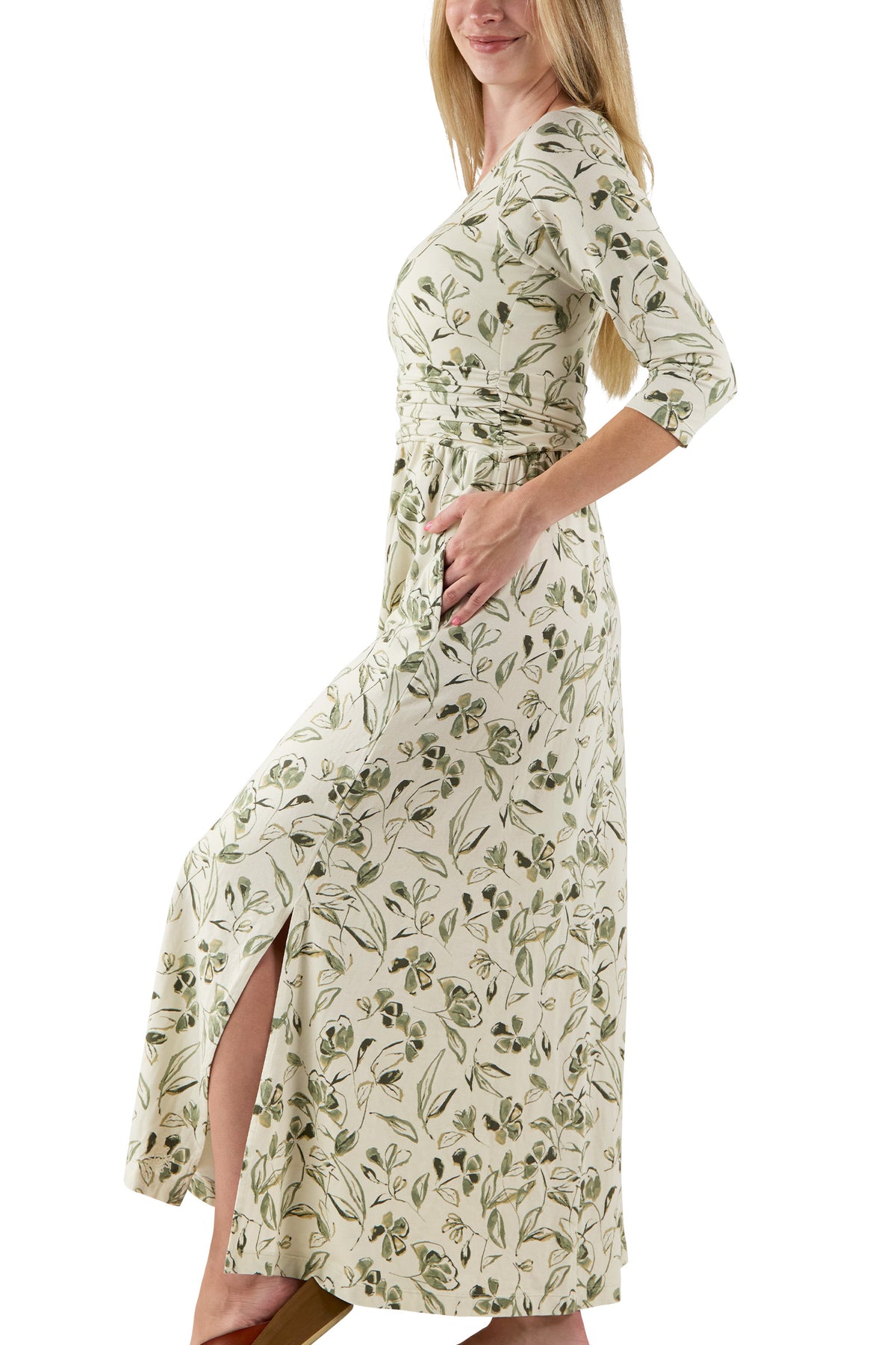 Women's Scoop Neck Maxi Dress with Pockets