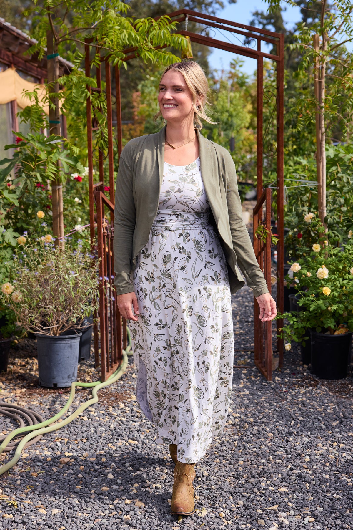 Women's Scoop Neck Maxi Dress with Pockets