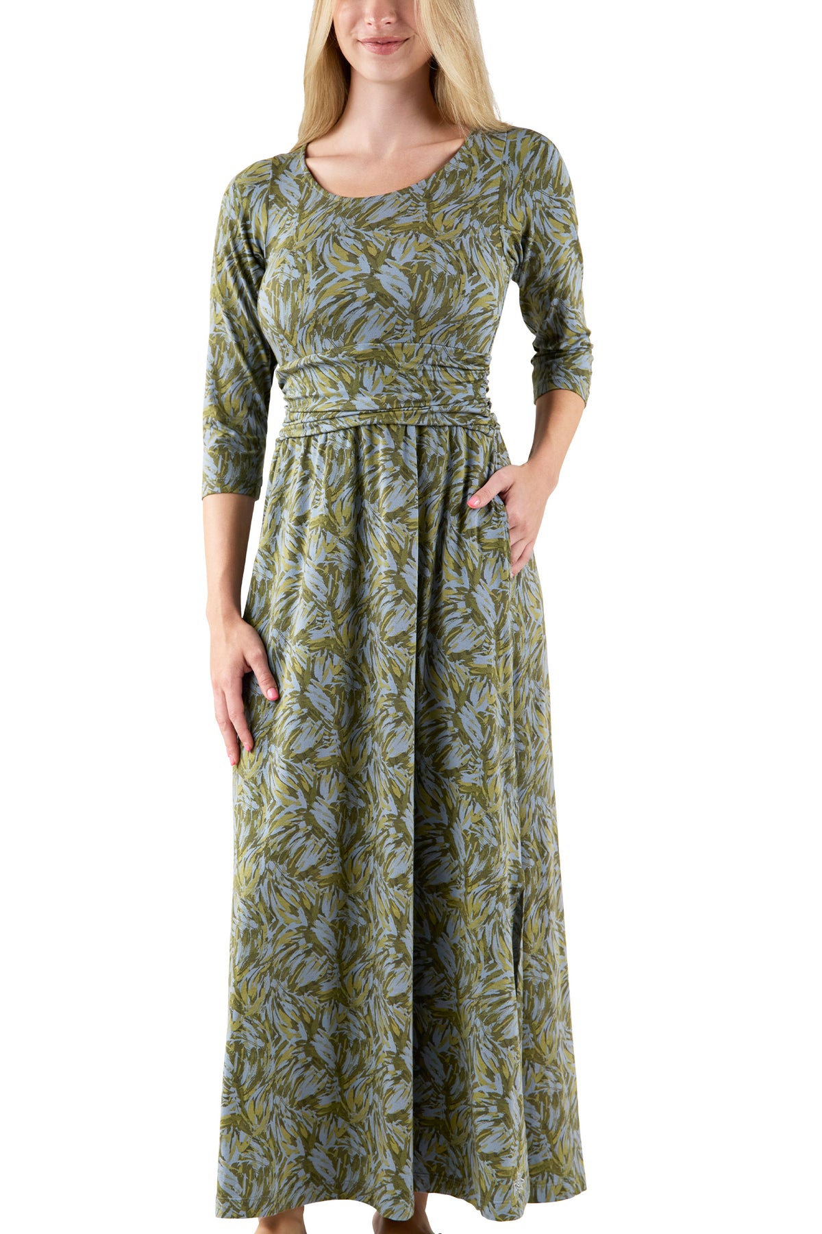 Women's Scoop Neck Maxi Dress with Pockets