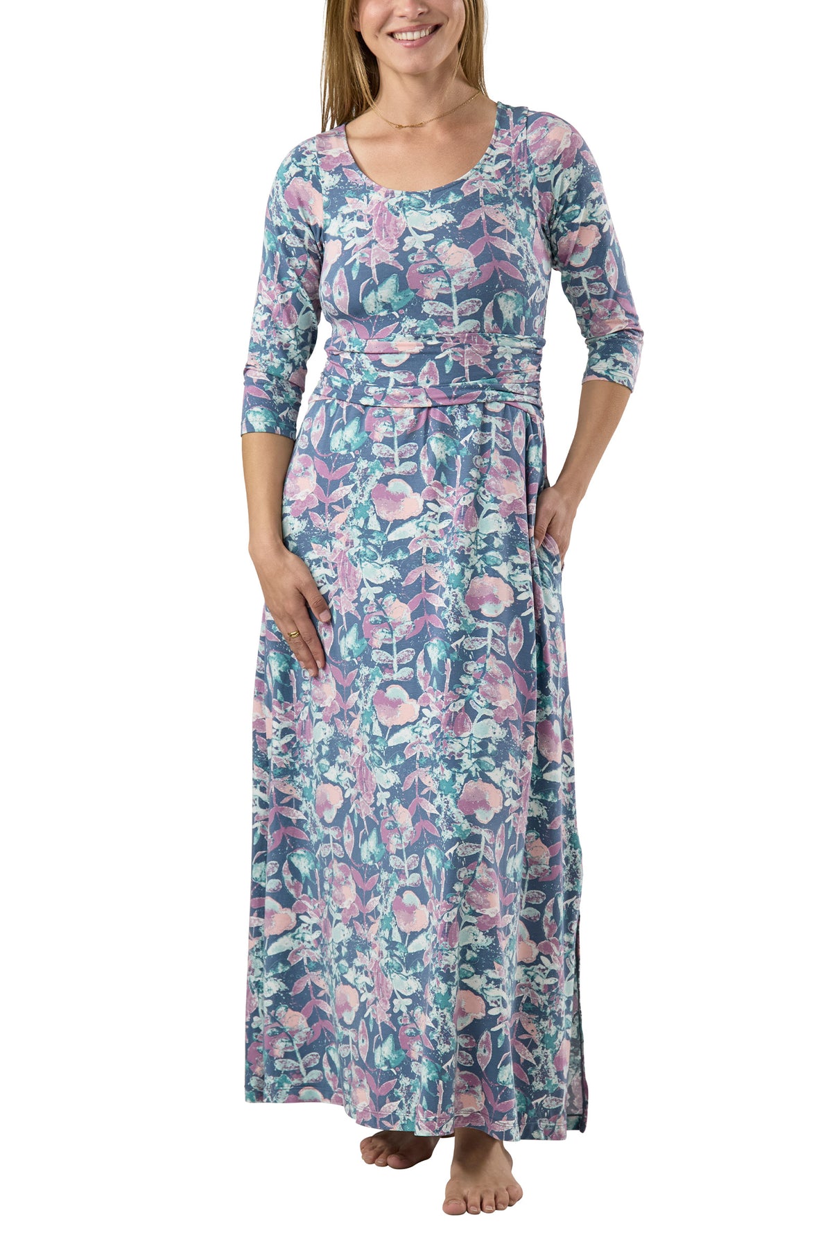 upf maxi dress UV Skinz 50+ Women's UPF Scoop Neck 11 Summer Dresses That Swatch:#d6d7d7 Inseam:Tall giving you two different