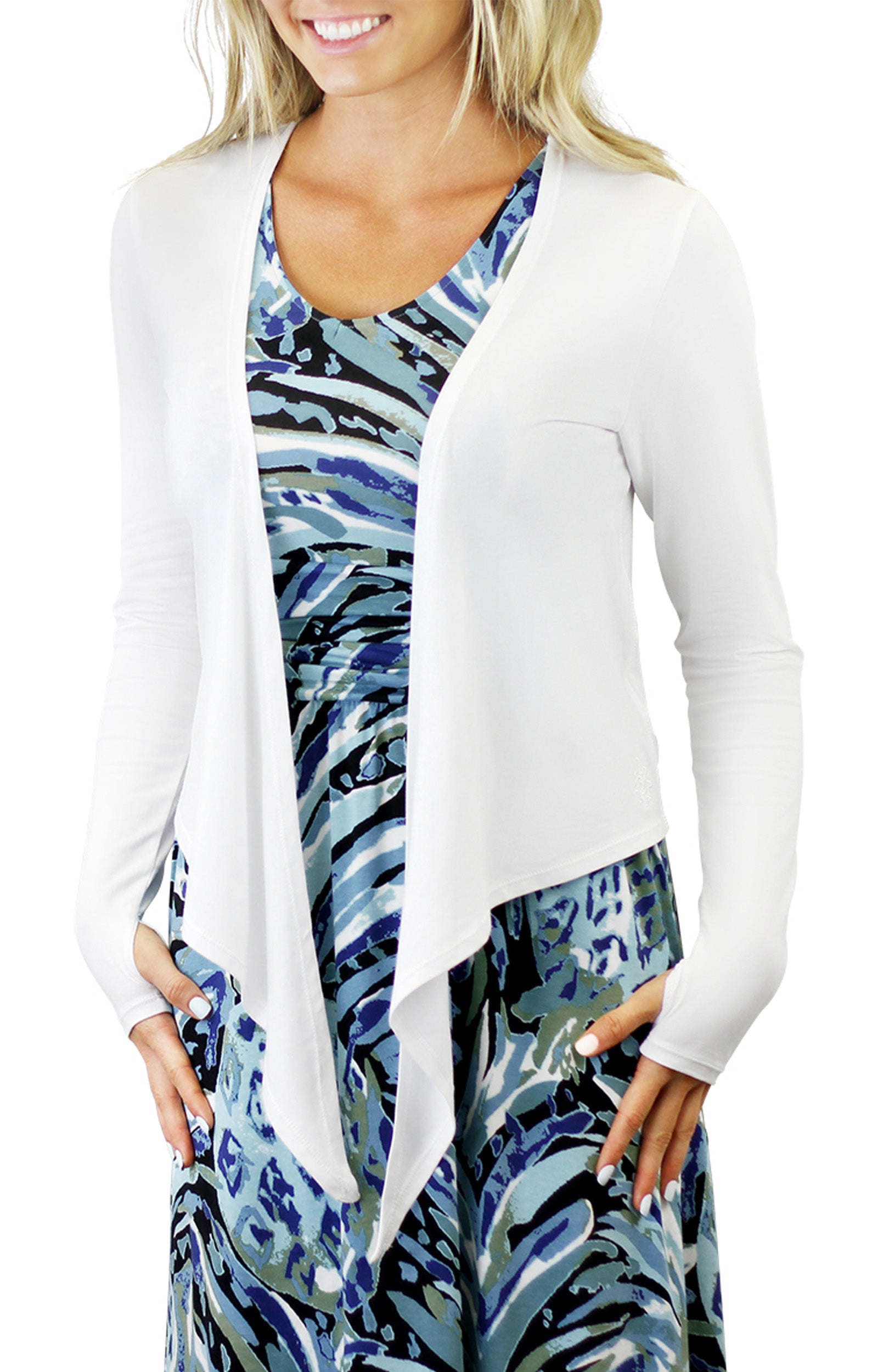 UV Skinz's women's sun wrap in white|white
