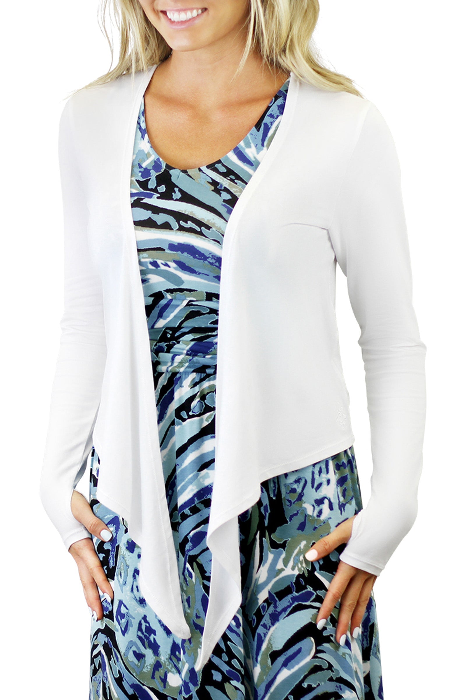 UV Skinz's women's sun wrap in white|white