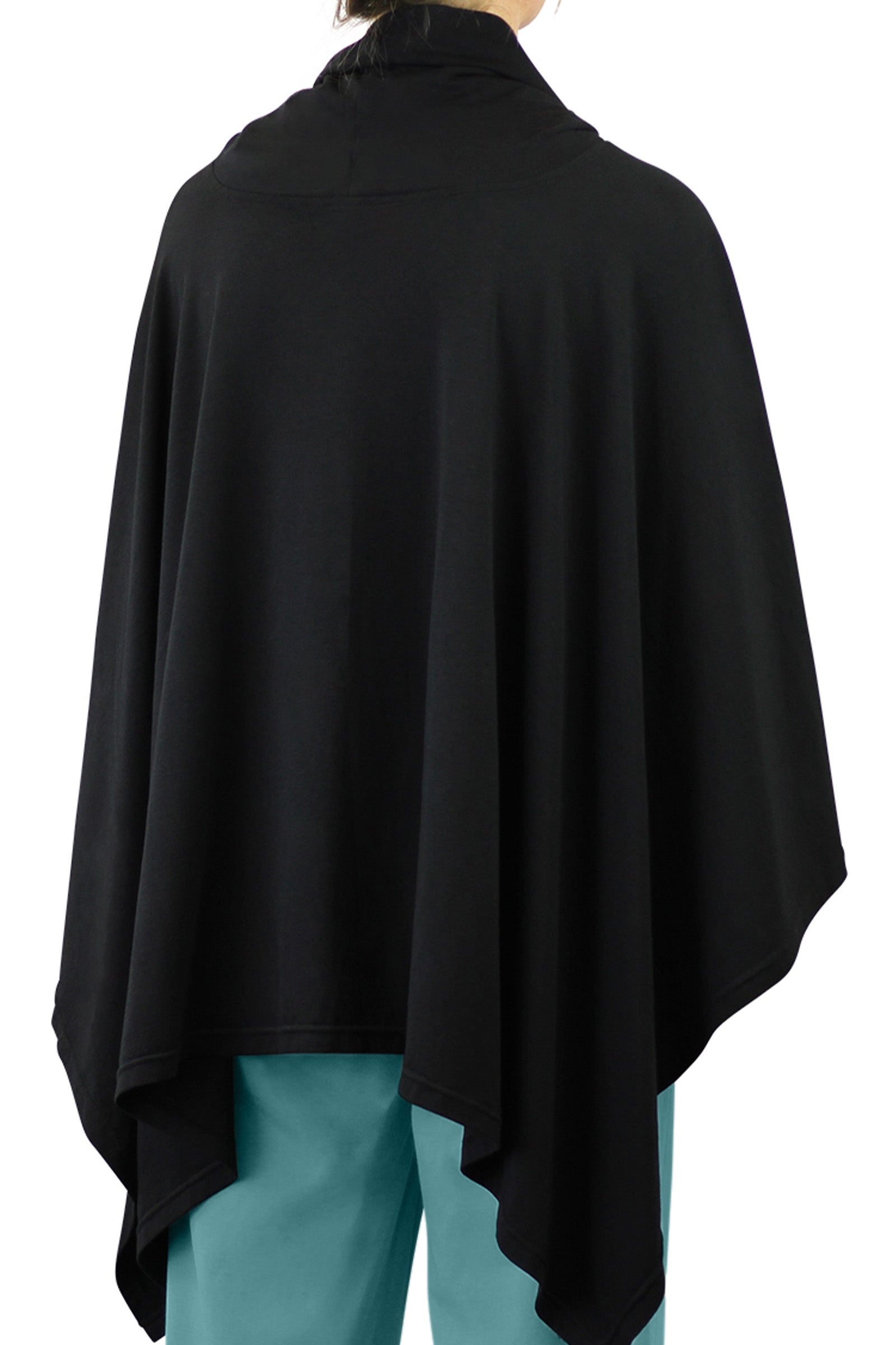 women's sun poncho in black|black