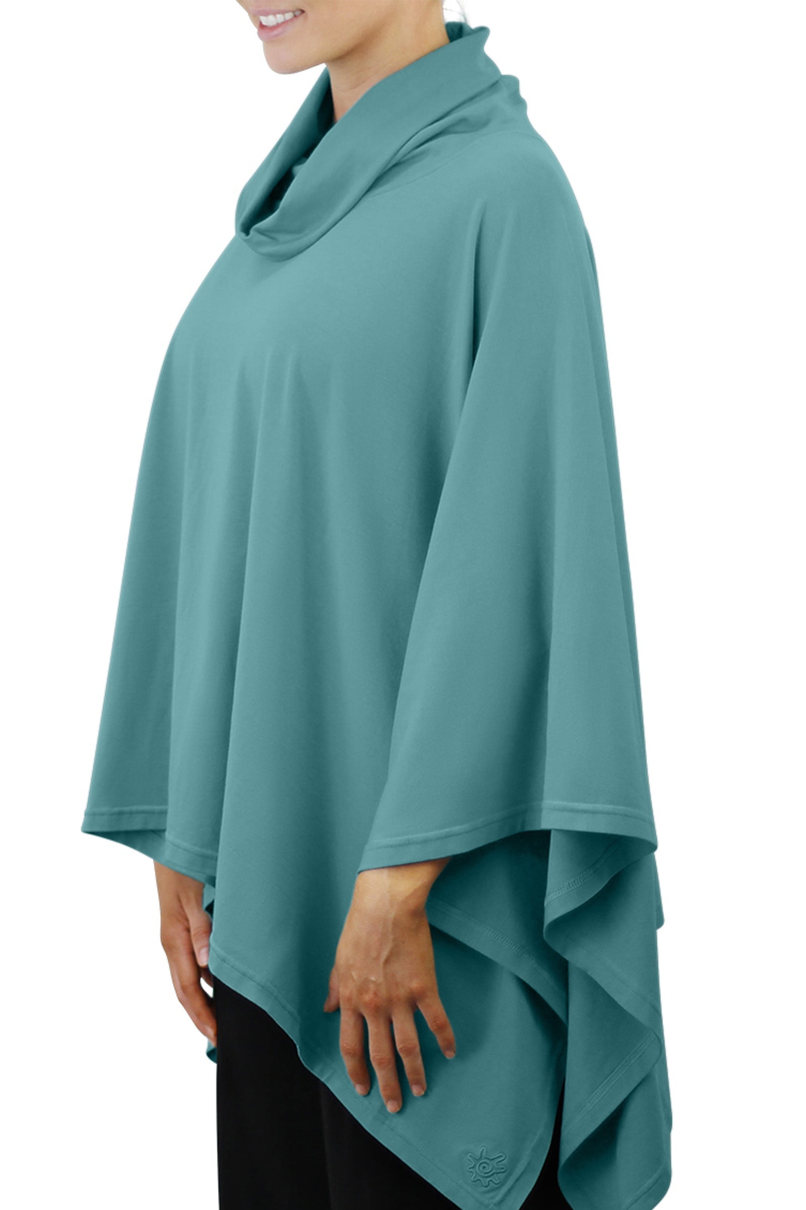 women's sun poncho in river|river