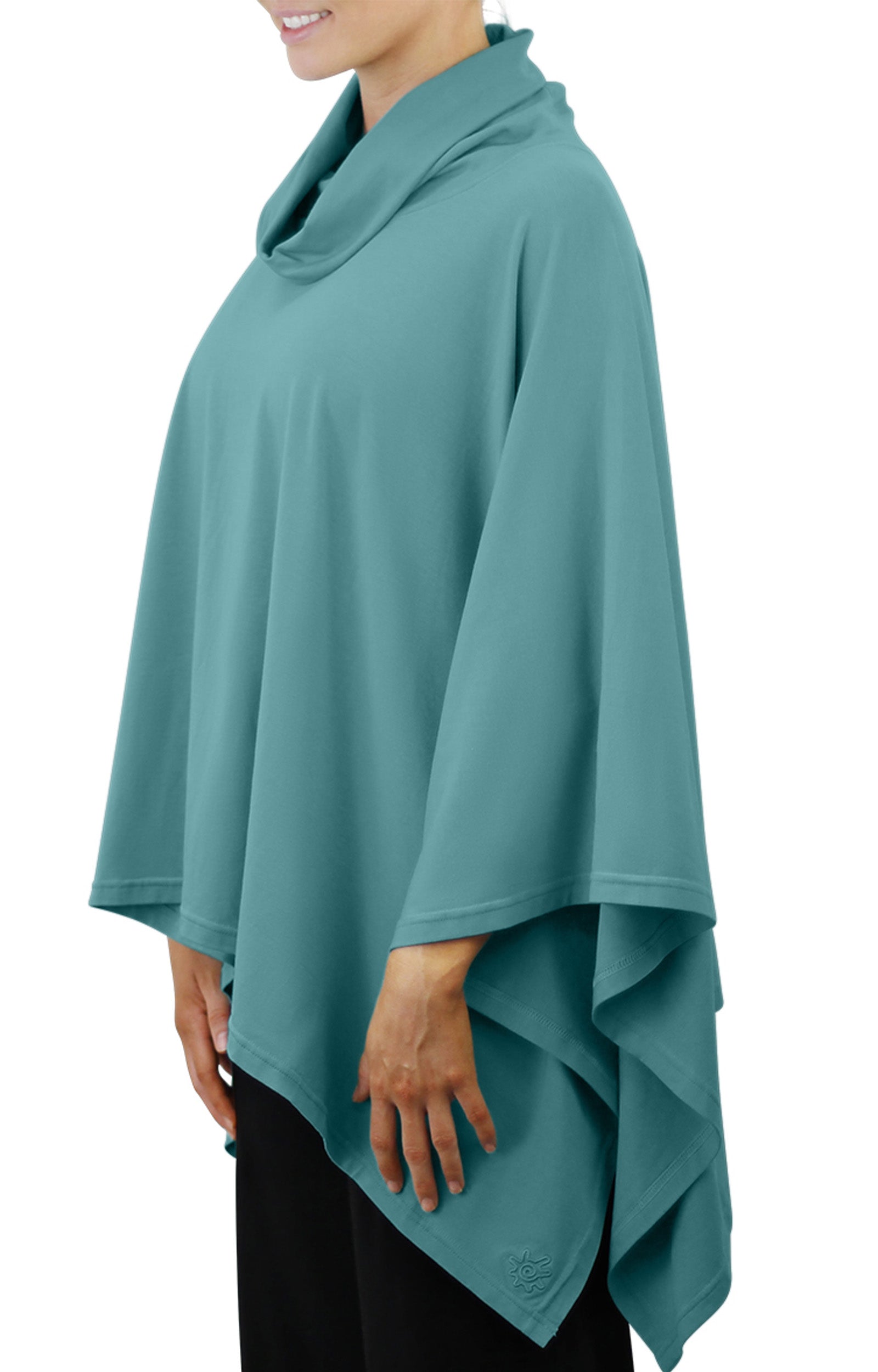 women's sun poncho in river|river
