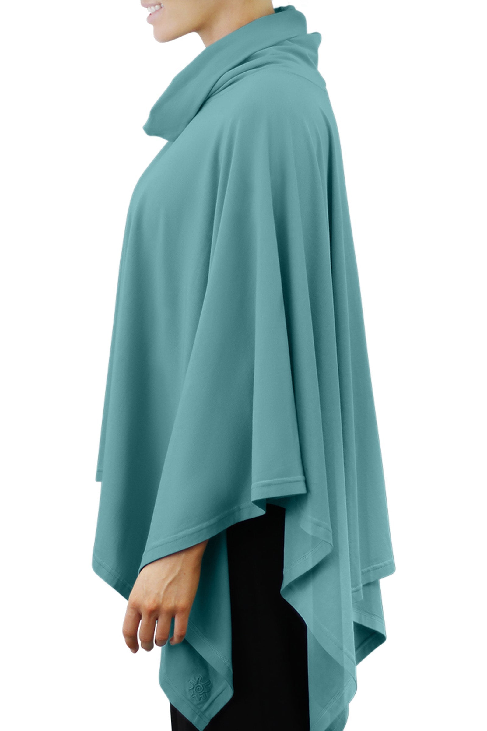 women's sun poncho in river|river