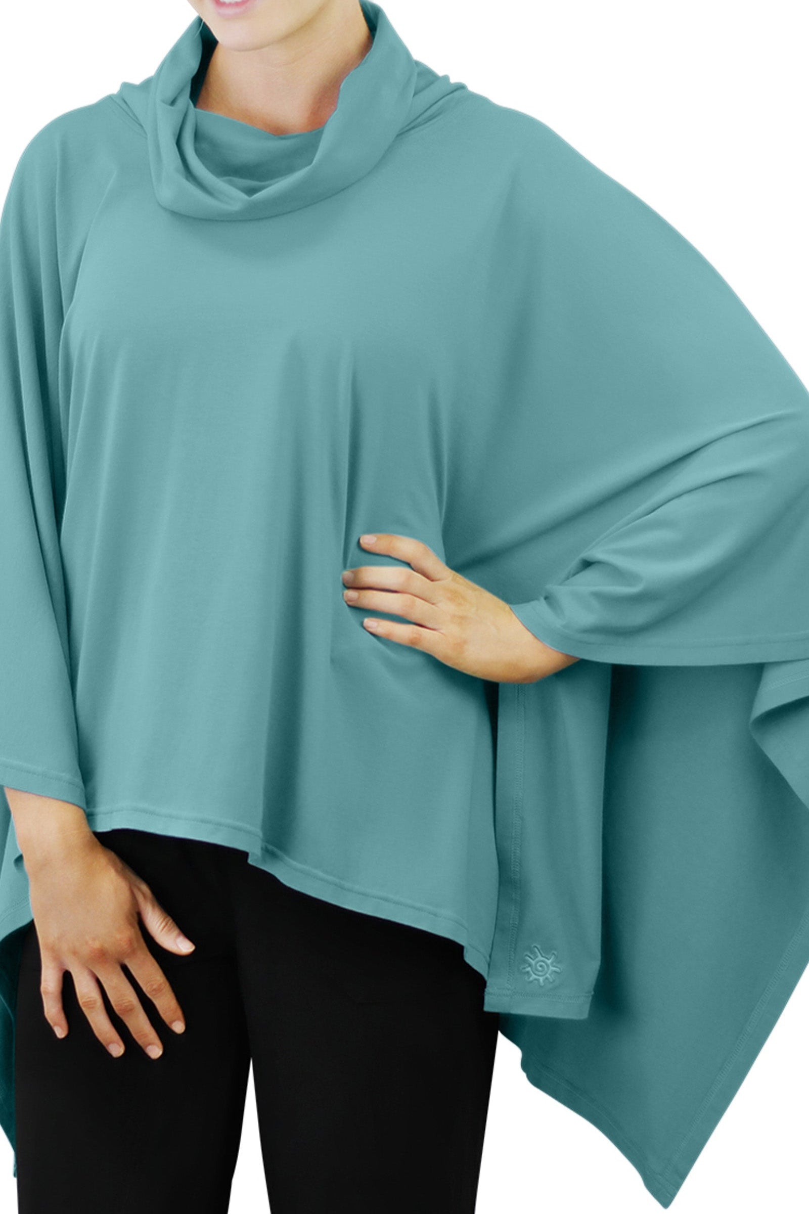 women's sun poncho in river|river