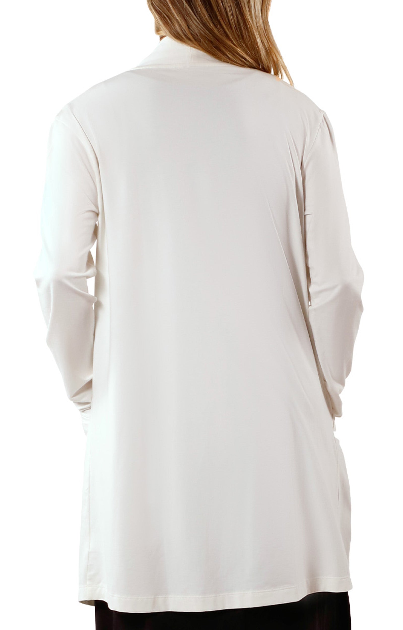 back view of womens everyday sun layer in pearl|pearl