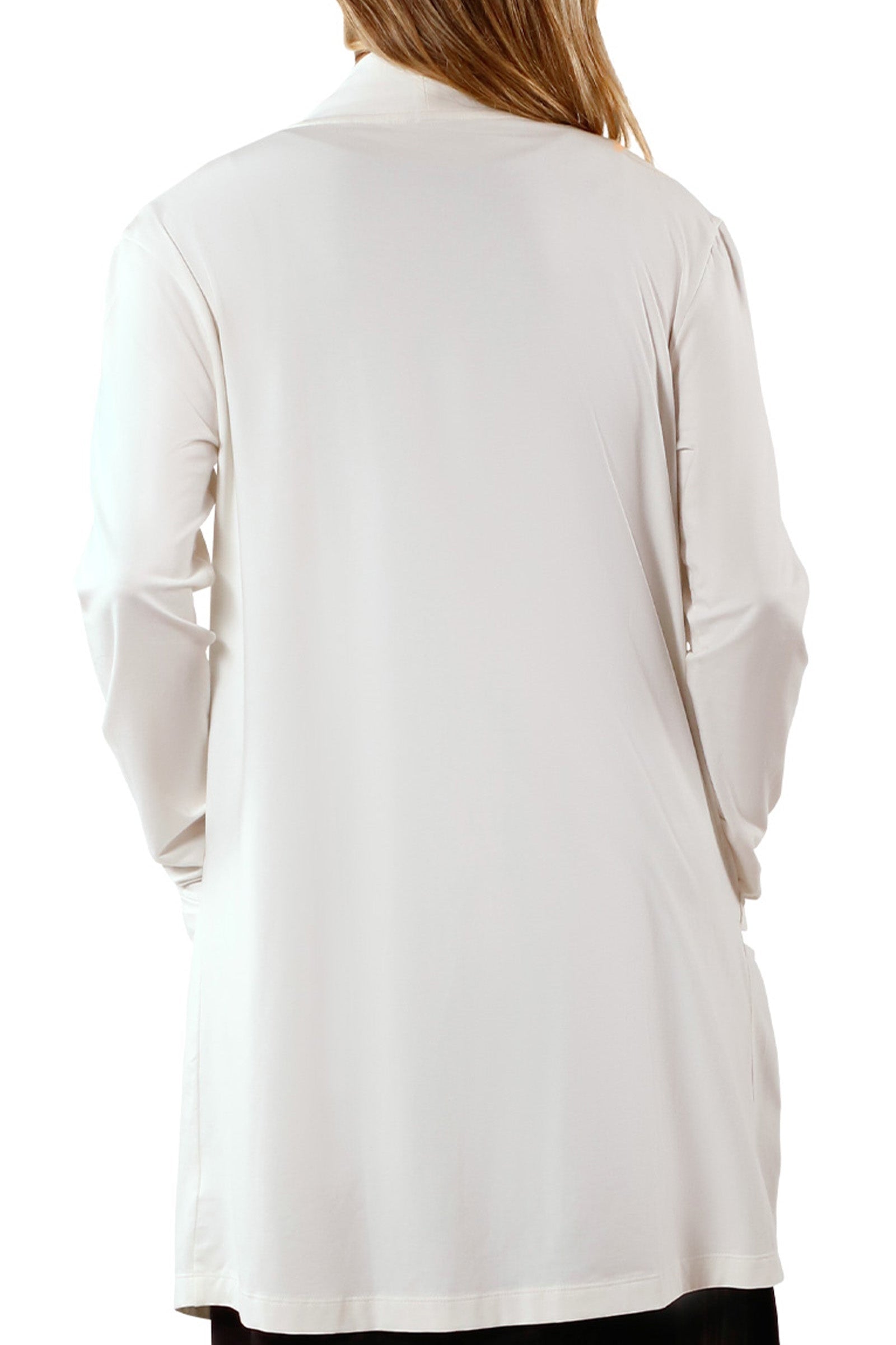 back view of womens everyday sun layer in pearl|pearl