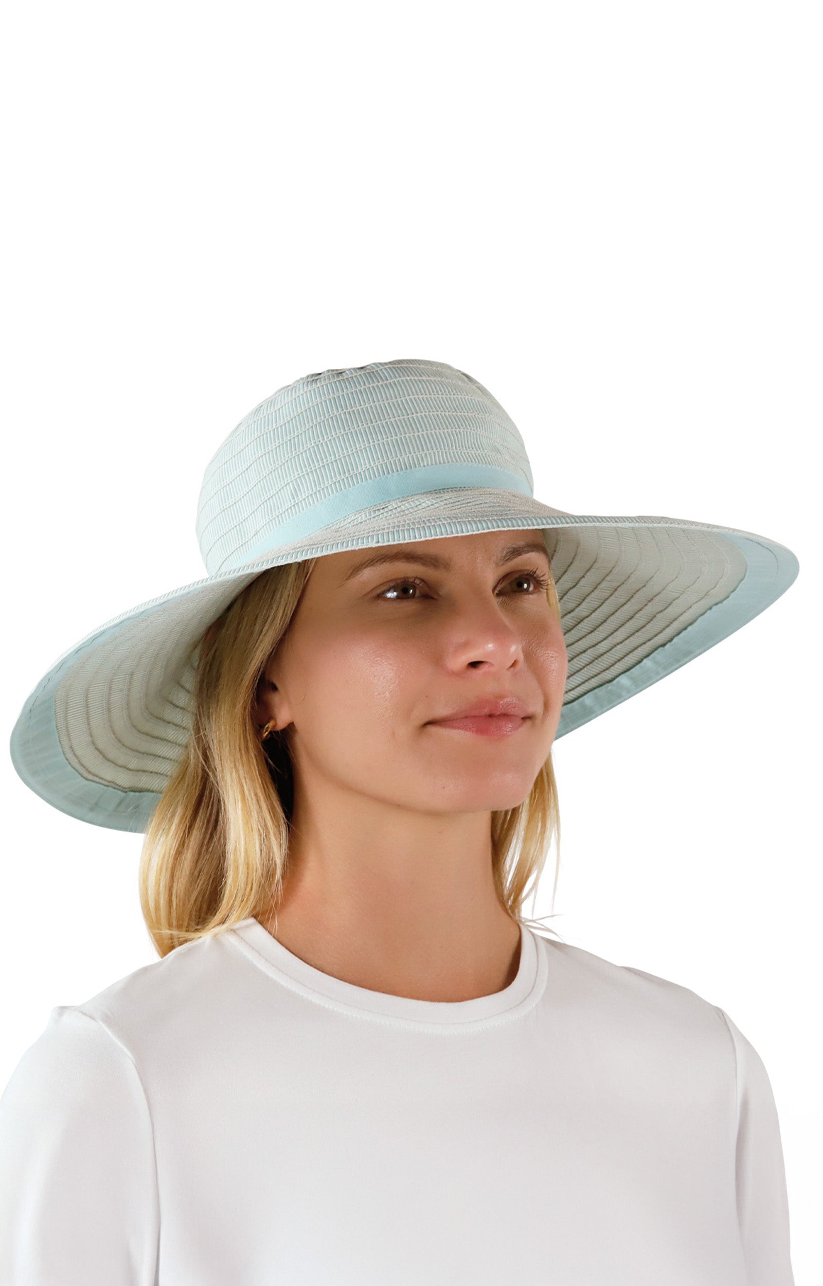 woman in river pacifica hat|river