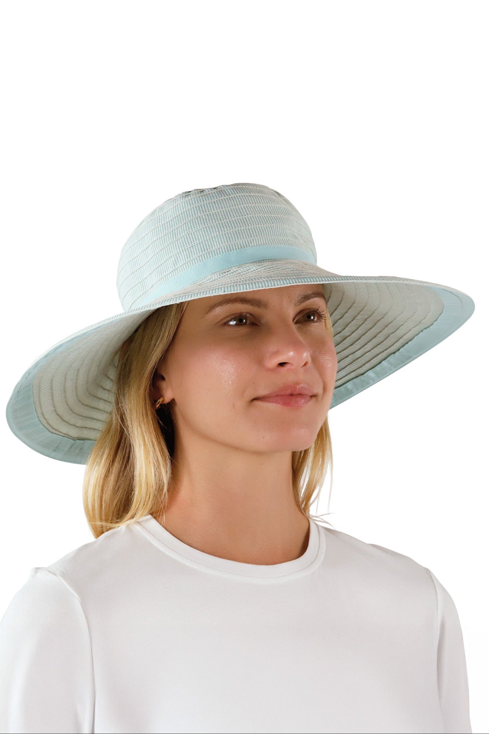 woman in river pacifica hat|river