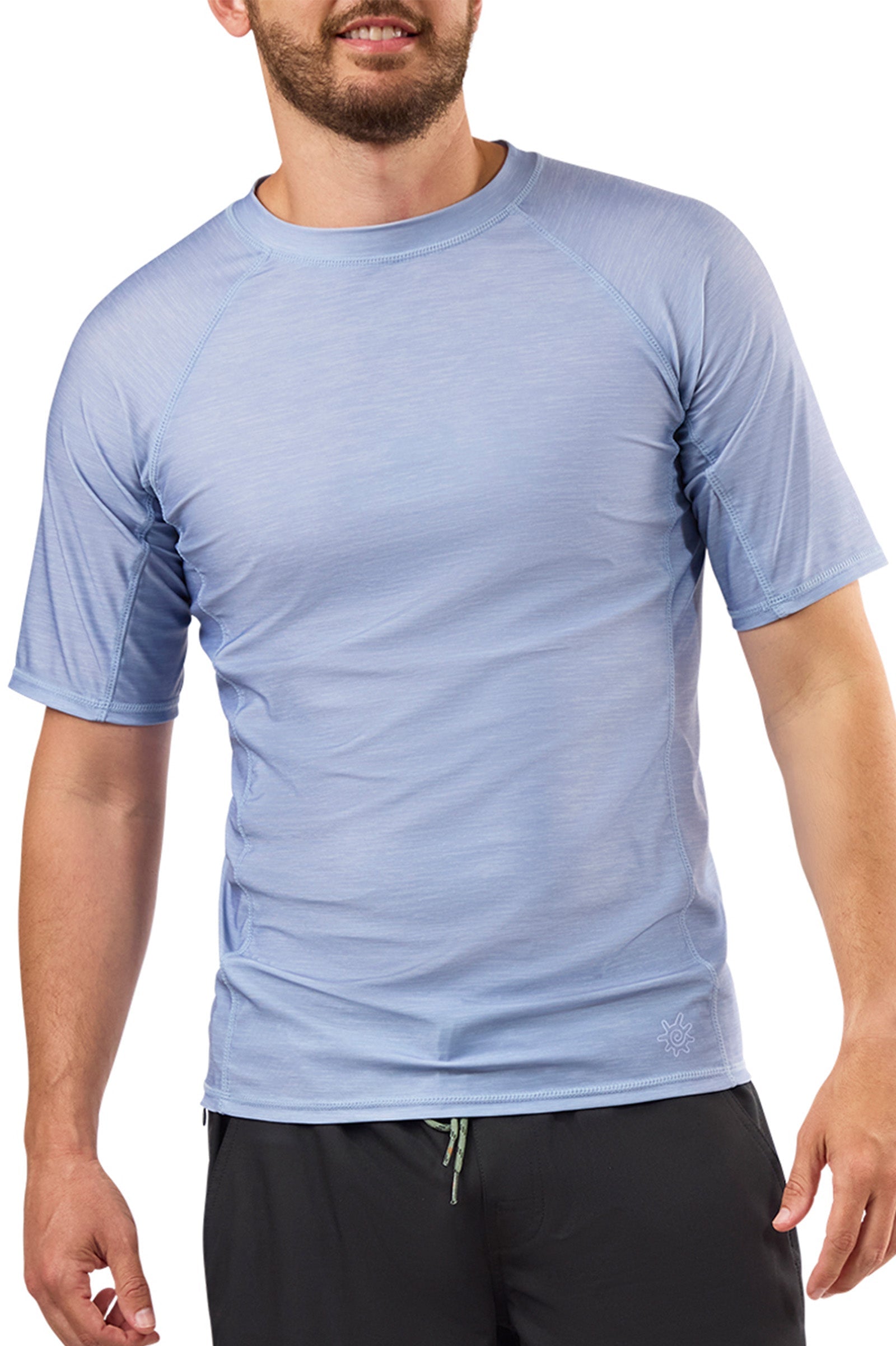 mens short sleeve crew sun & swim shirt|coastal-jaspe