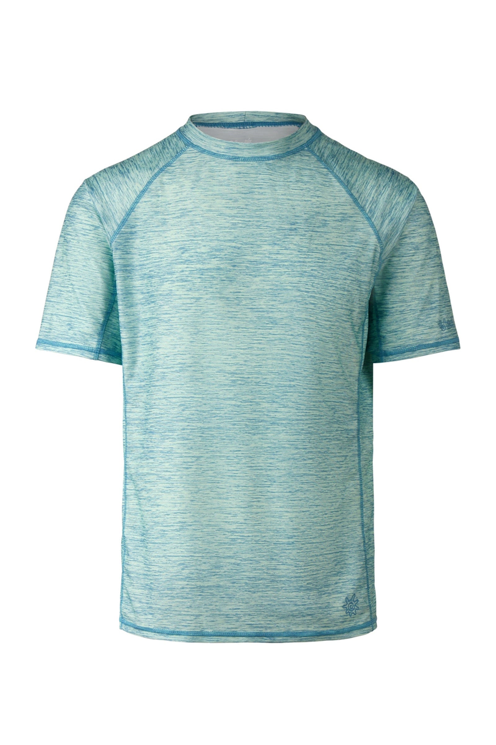 men's short sleeve swim shirt in lagoon jaspe|lagoon-jaspe